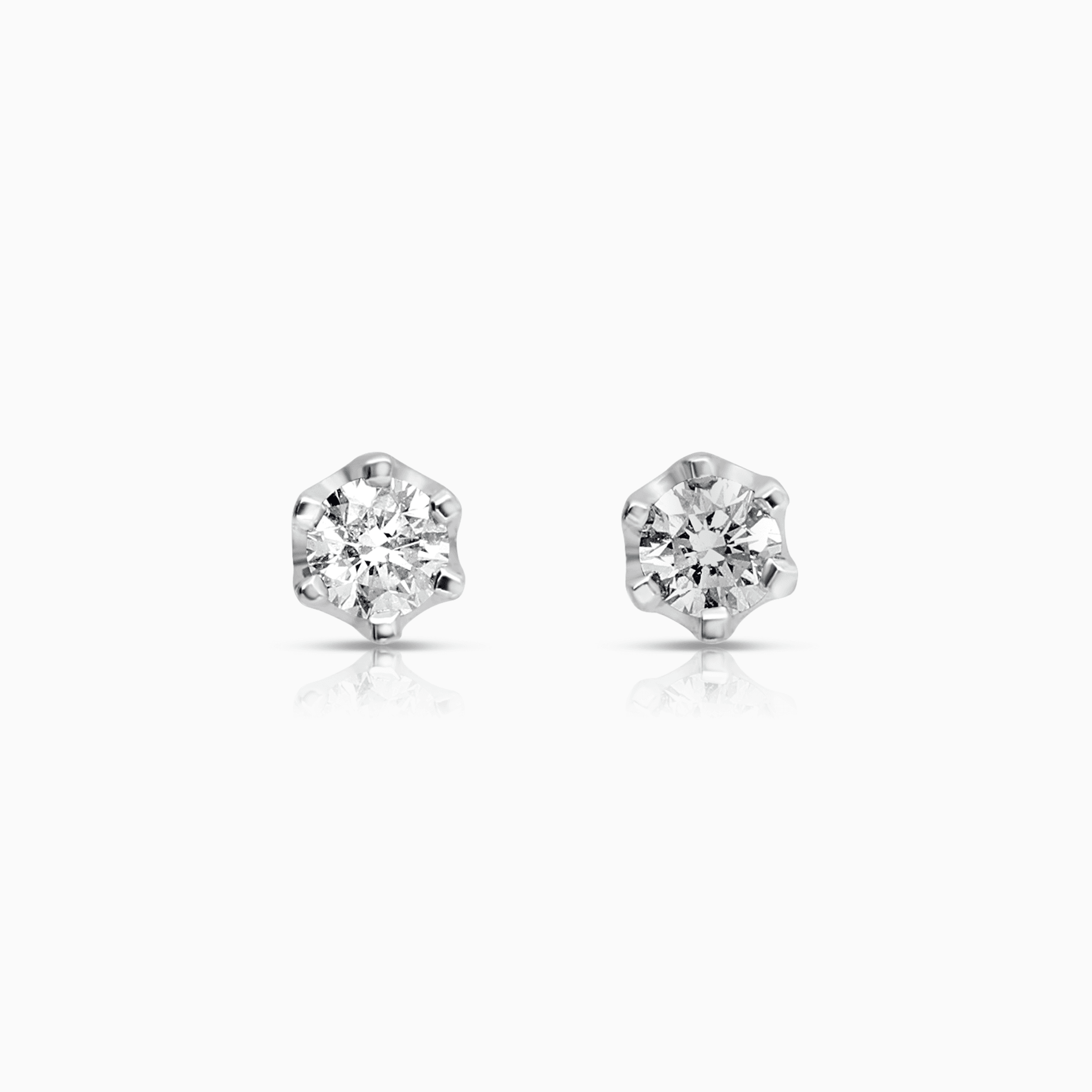 Diamond earrings solitaire 0.20ct 18K white gold