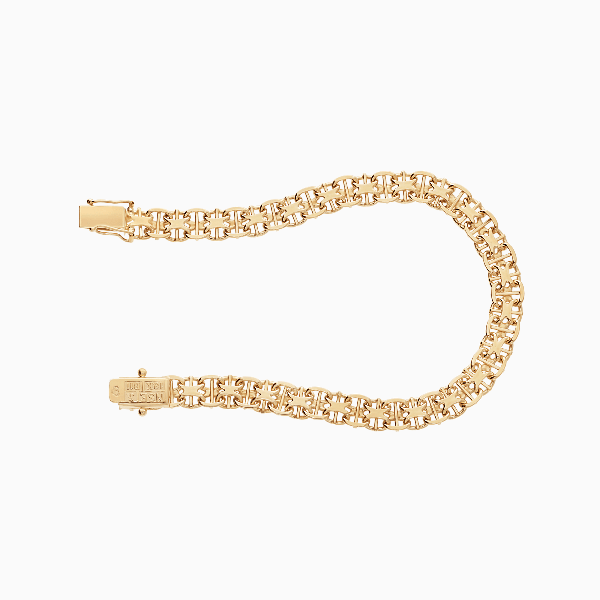 X-link bracelet with bar 16.25g 18K gold