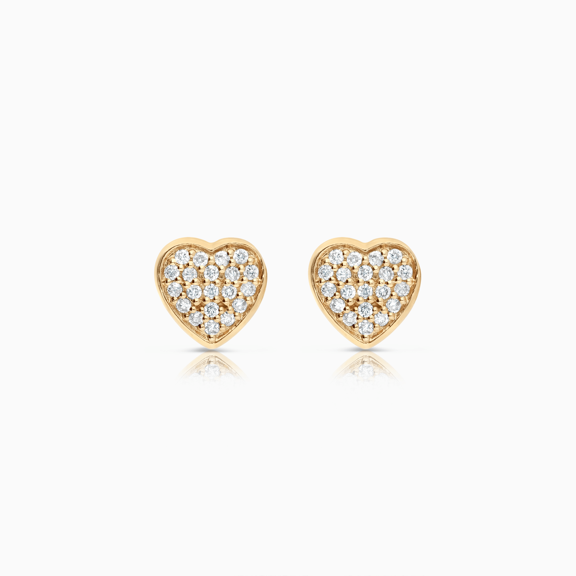 Diamond Heart Earrings 0.25ct 14K Gold