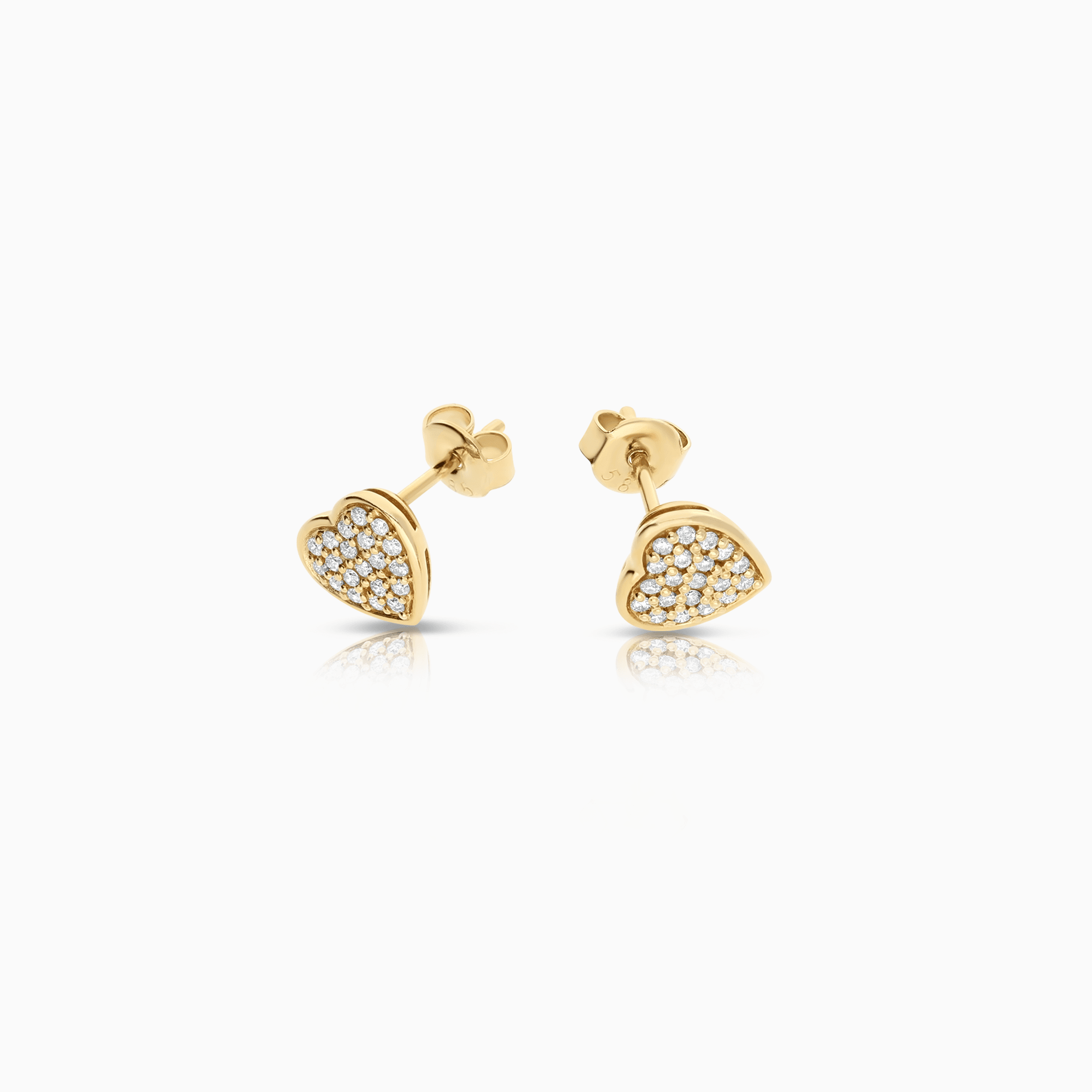 Diamond Heart Earrings 0.25ct 14K Gold
