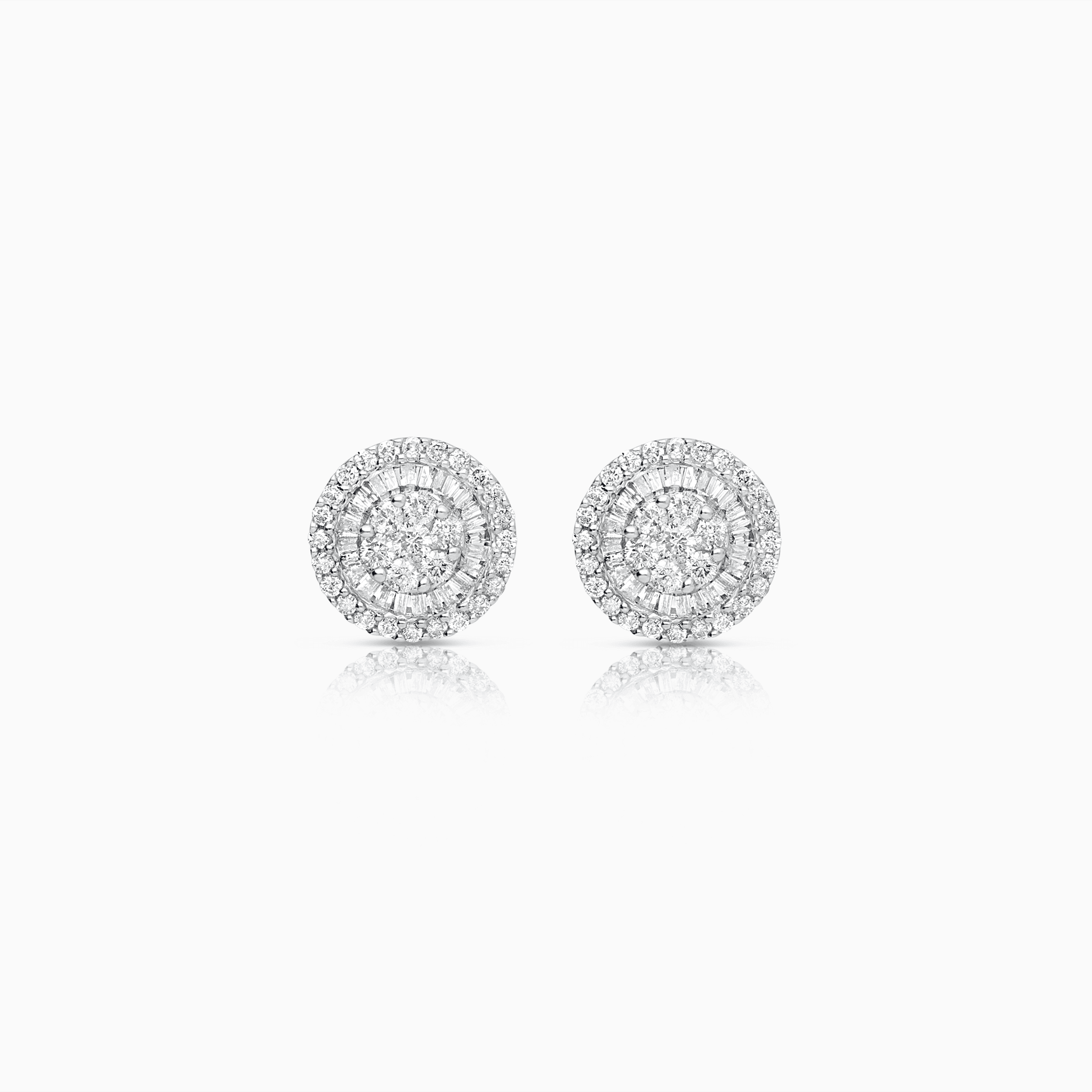 Diamond earrings 1.30ct 18K white gold
