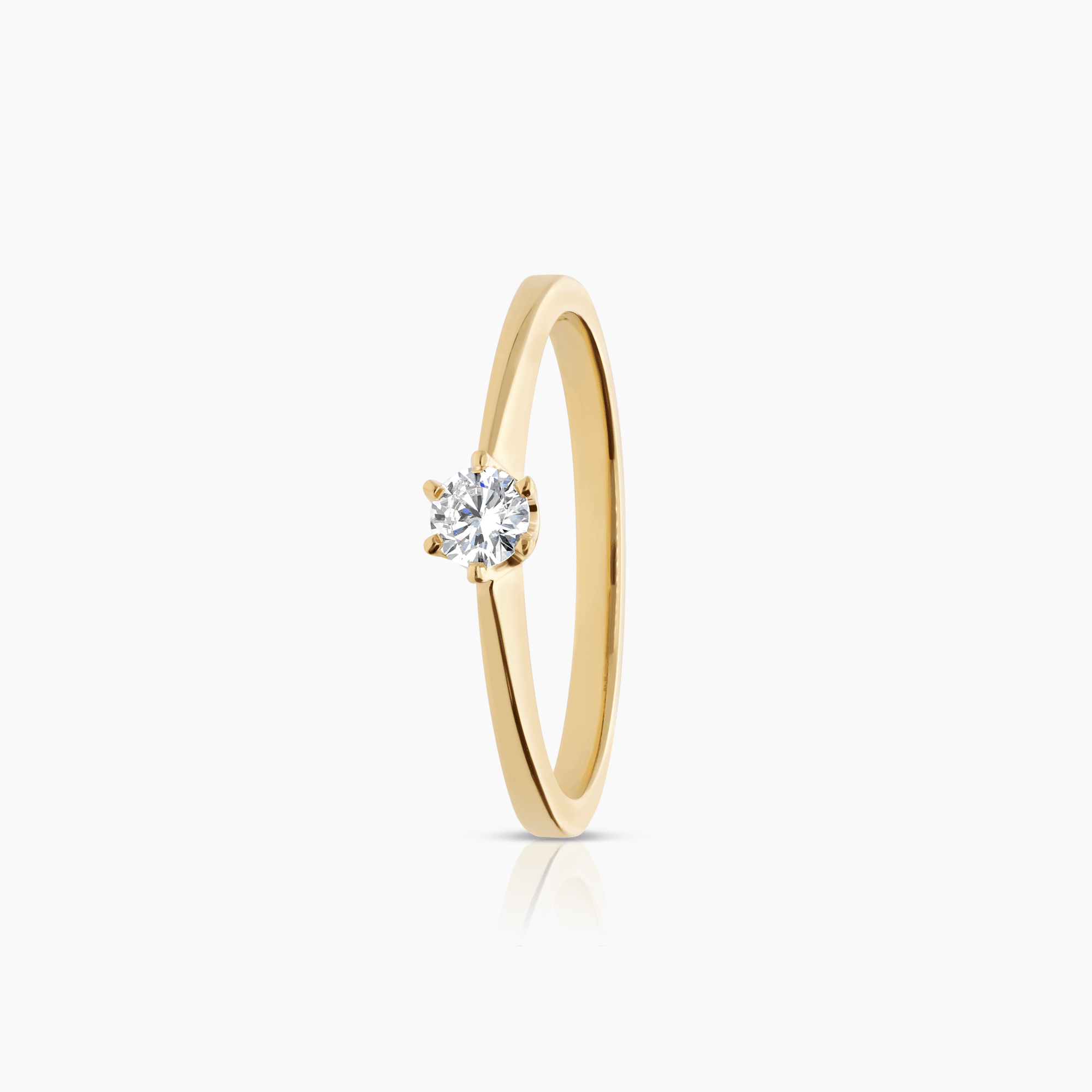 Solitaire ring 0.15ct 18K gold