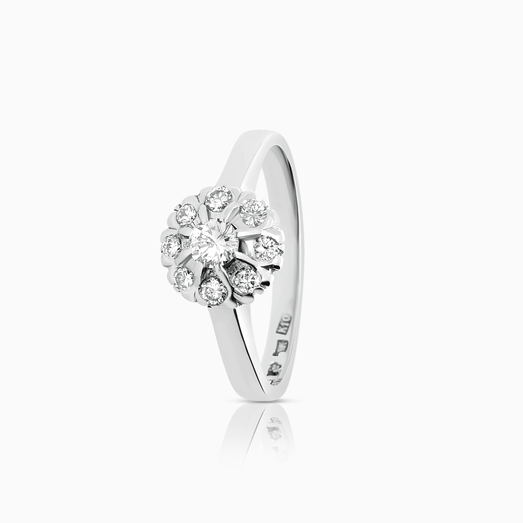 Diamond ring 0.39ct 18K white gold