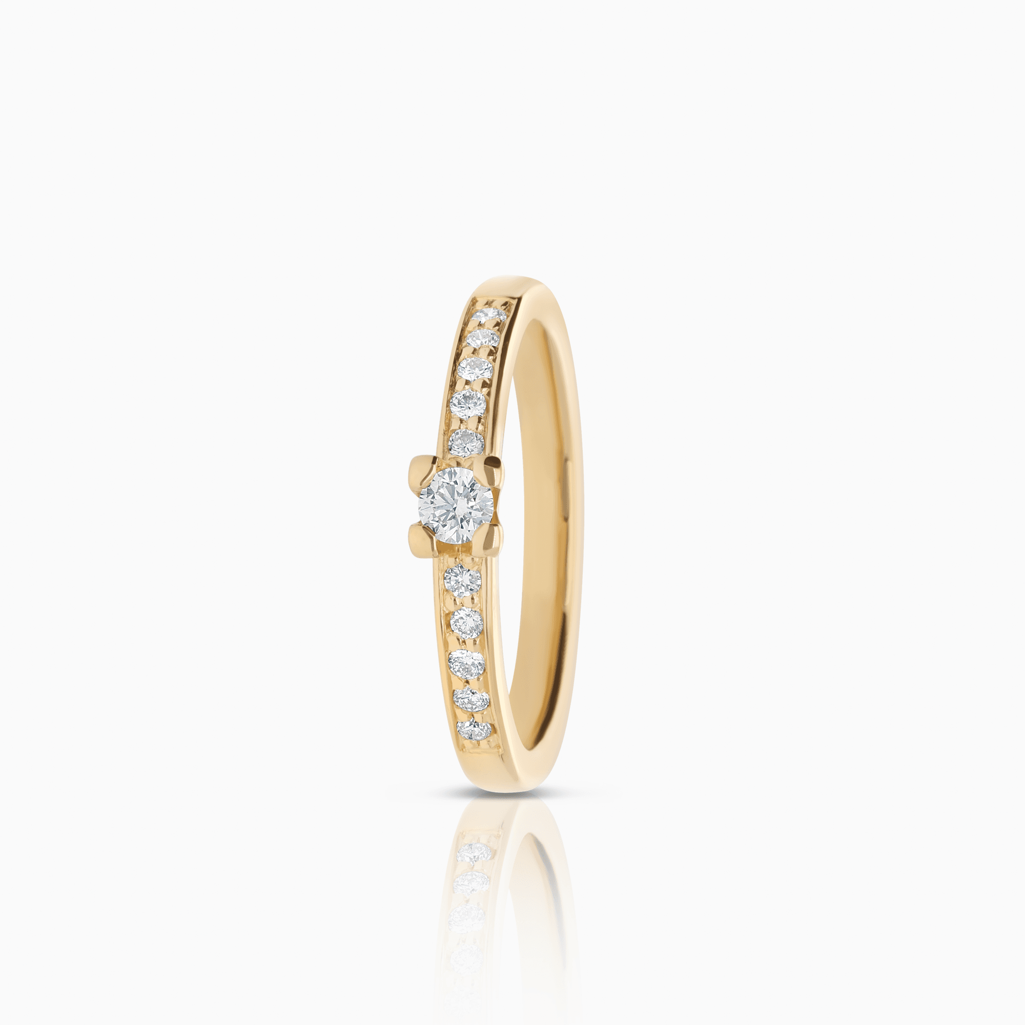 Sidostensring 0,20ct 18K guld