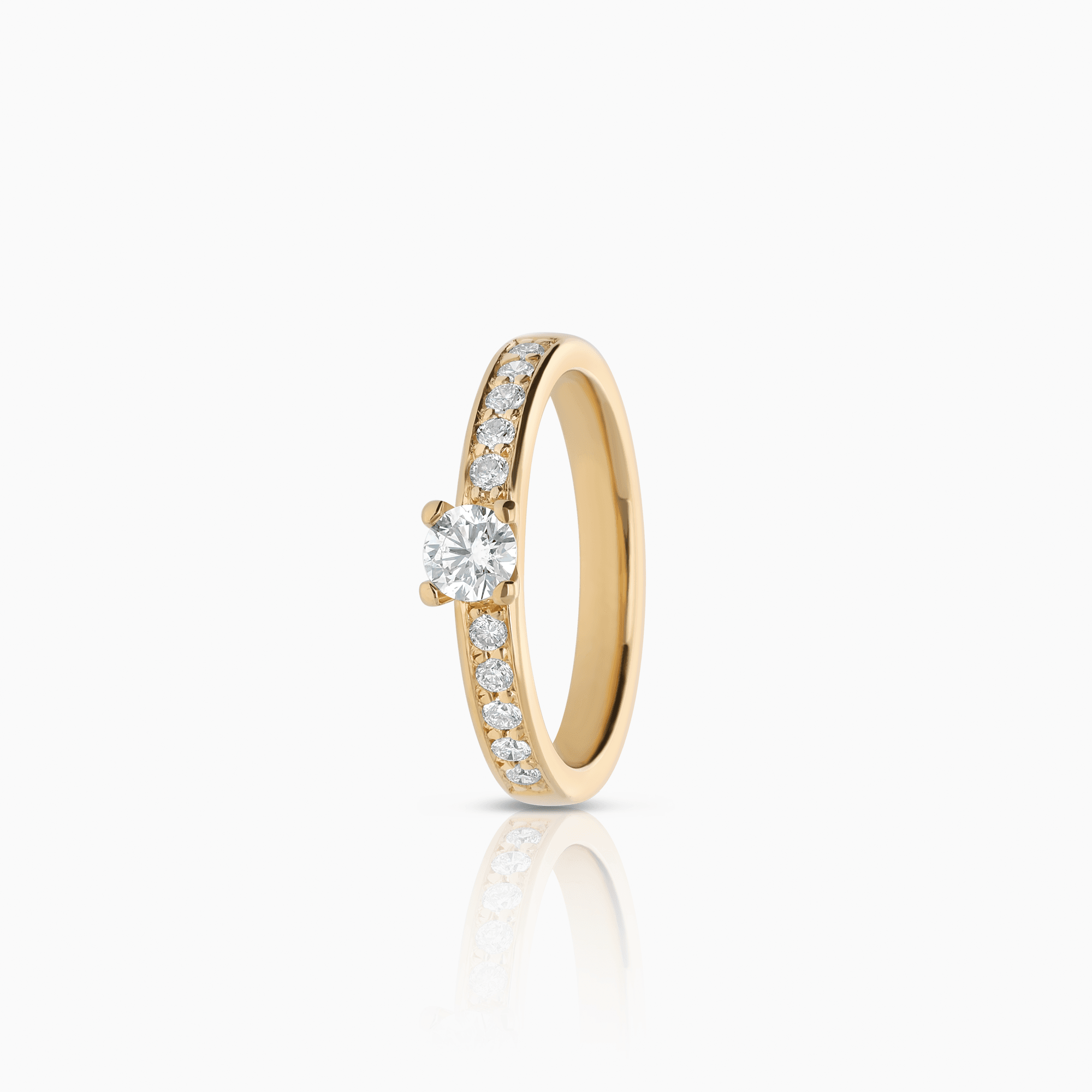 Sidostensring 0,45ct 18K guld