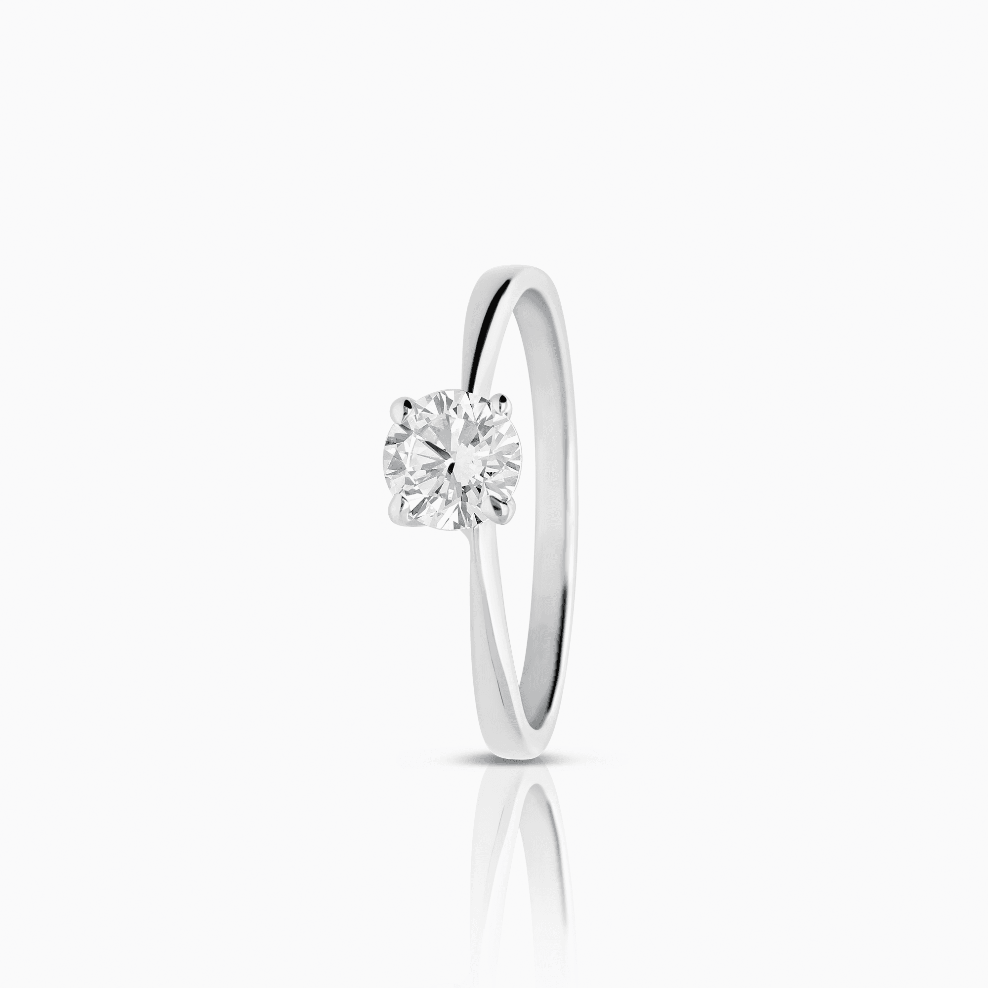 Solitaire ring 0.90ct 18K white gold