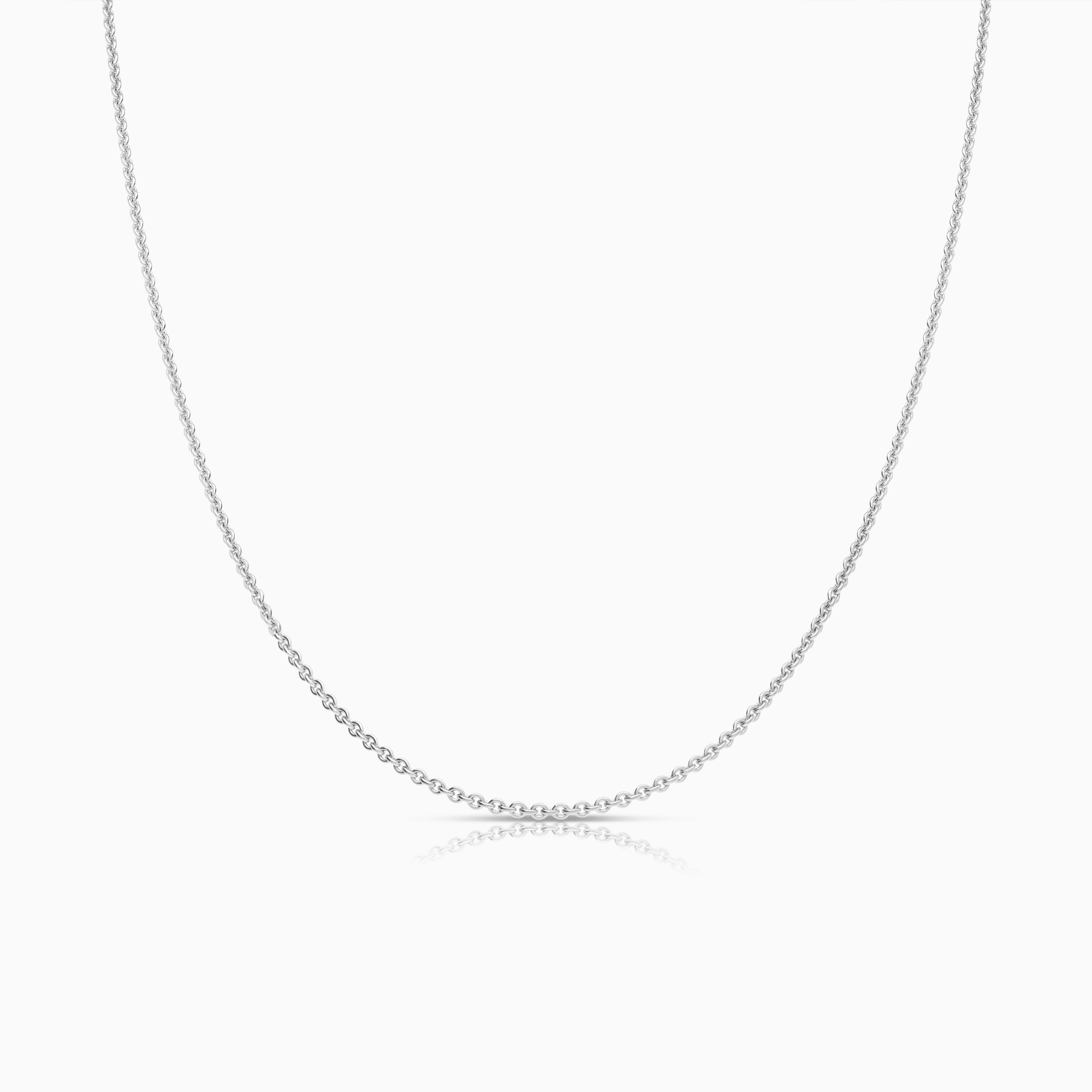 Cable Chain 40.5cm 18K White Gold