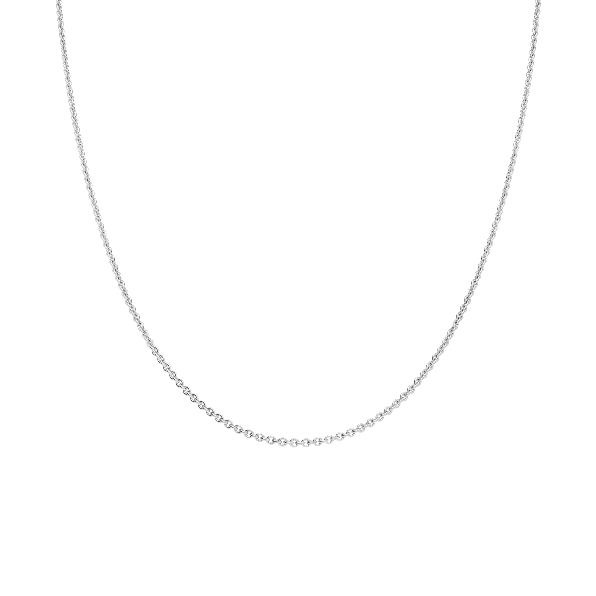 Cable Chain 40.5cm 18K White Gold