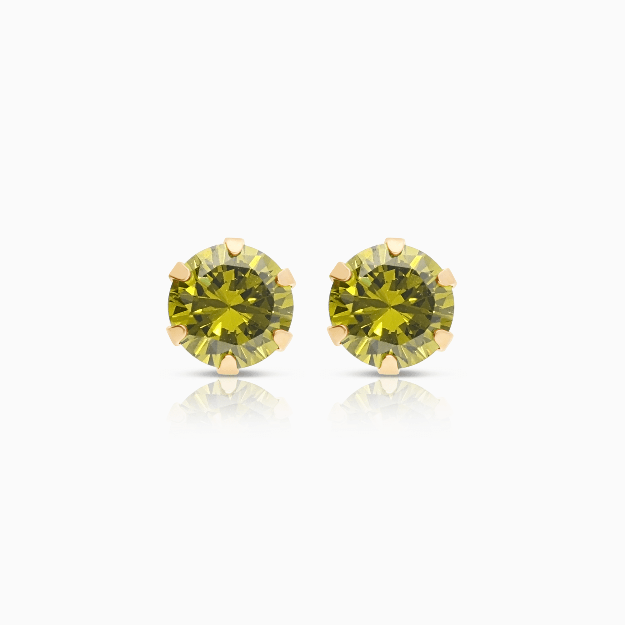 Gold Earrings with Green Stones 1.23g 18K