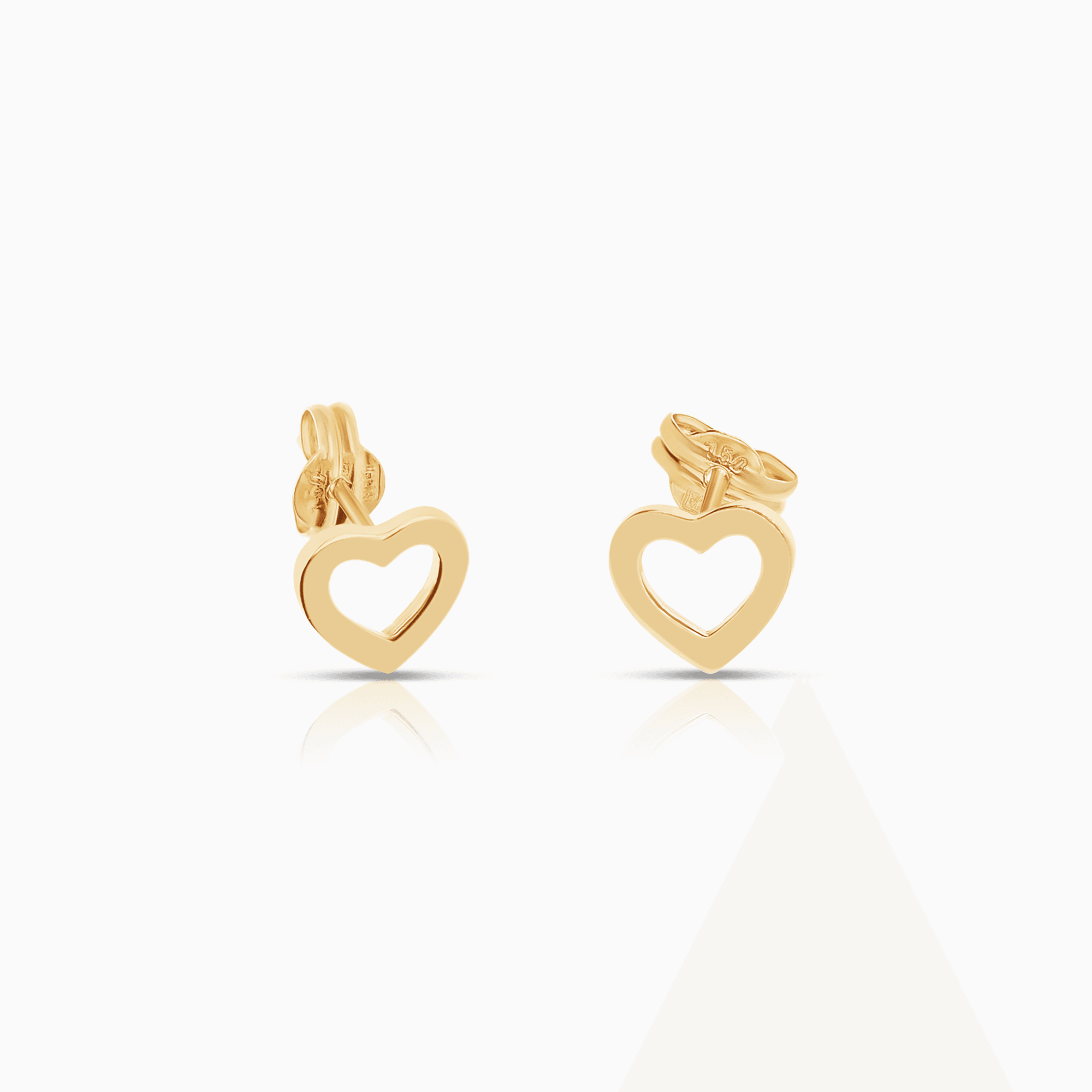 Gold heart earrings 0.65g 18K gold