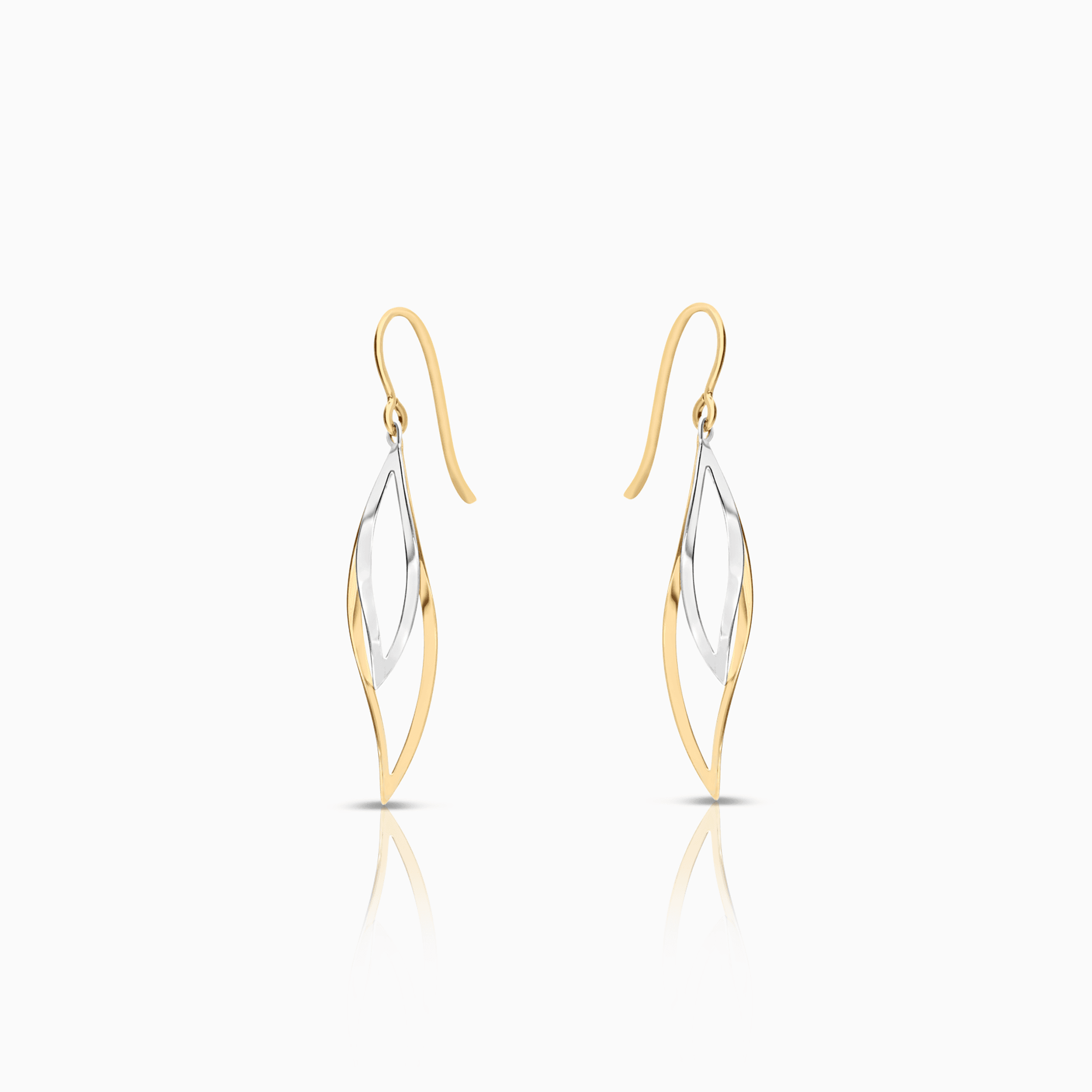Gold earrings 1.76g 18K gold/white gold