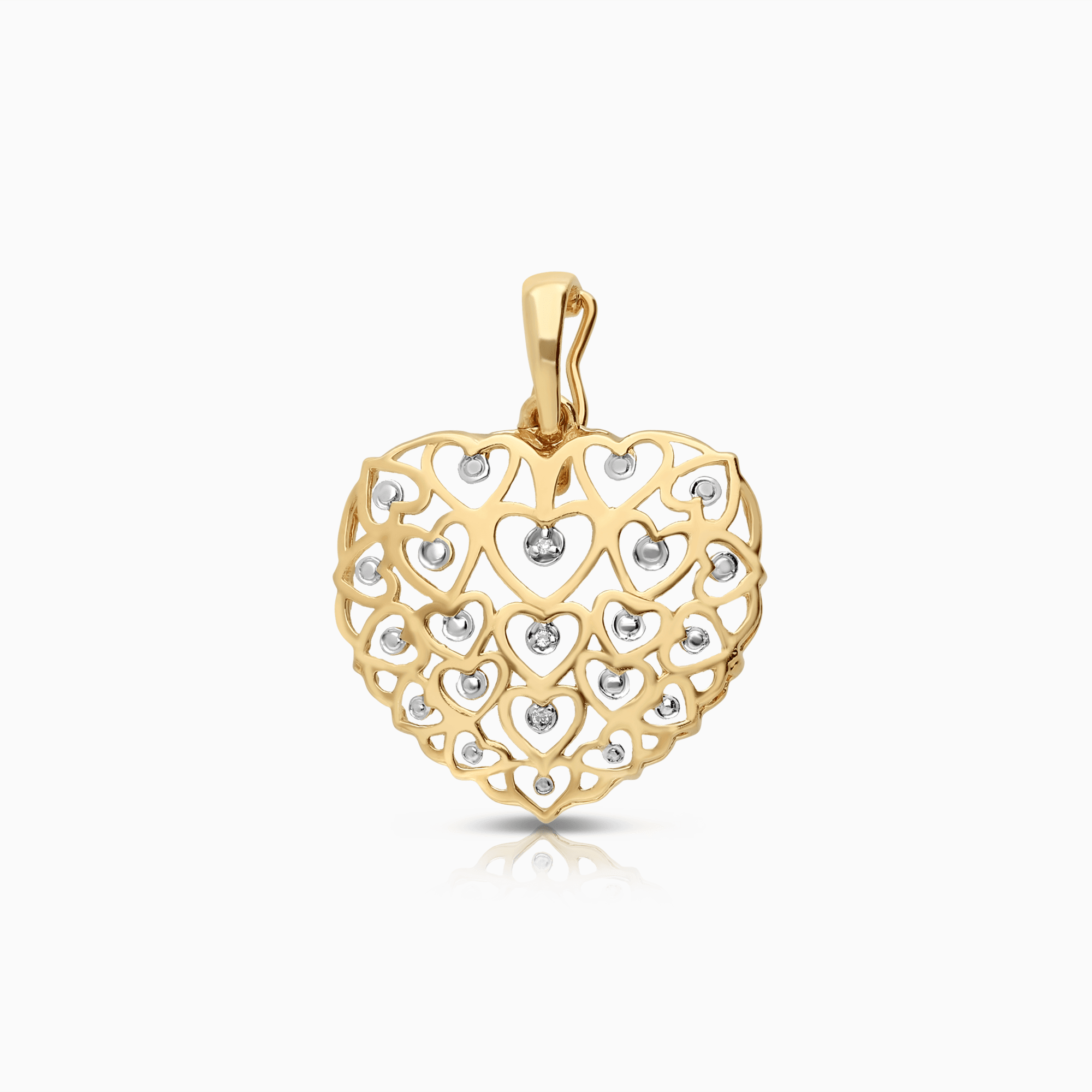 Hängsmycke hjärta med diamanter 0,015ct 9K guld