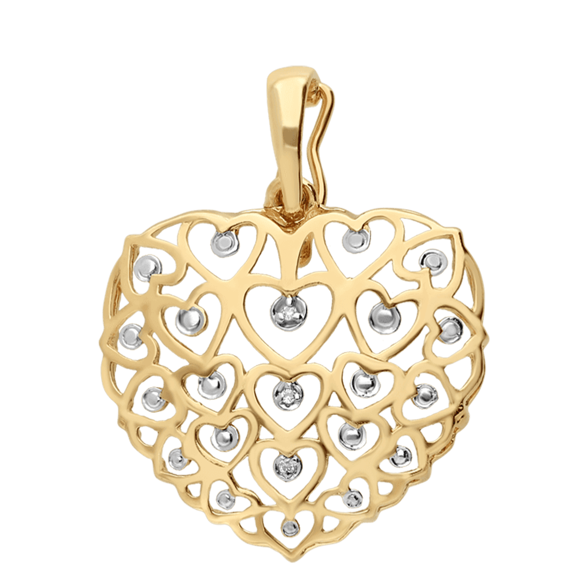Hängsmycke hjärta med diamanter 0,015ct 9K guld