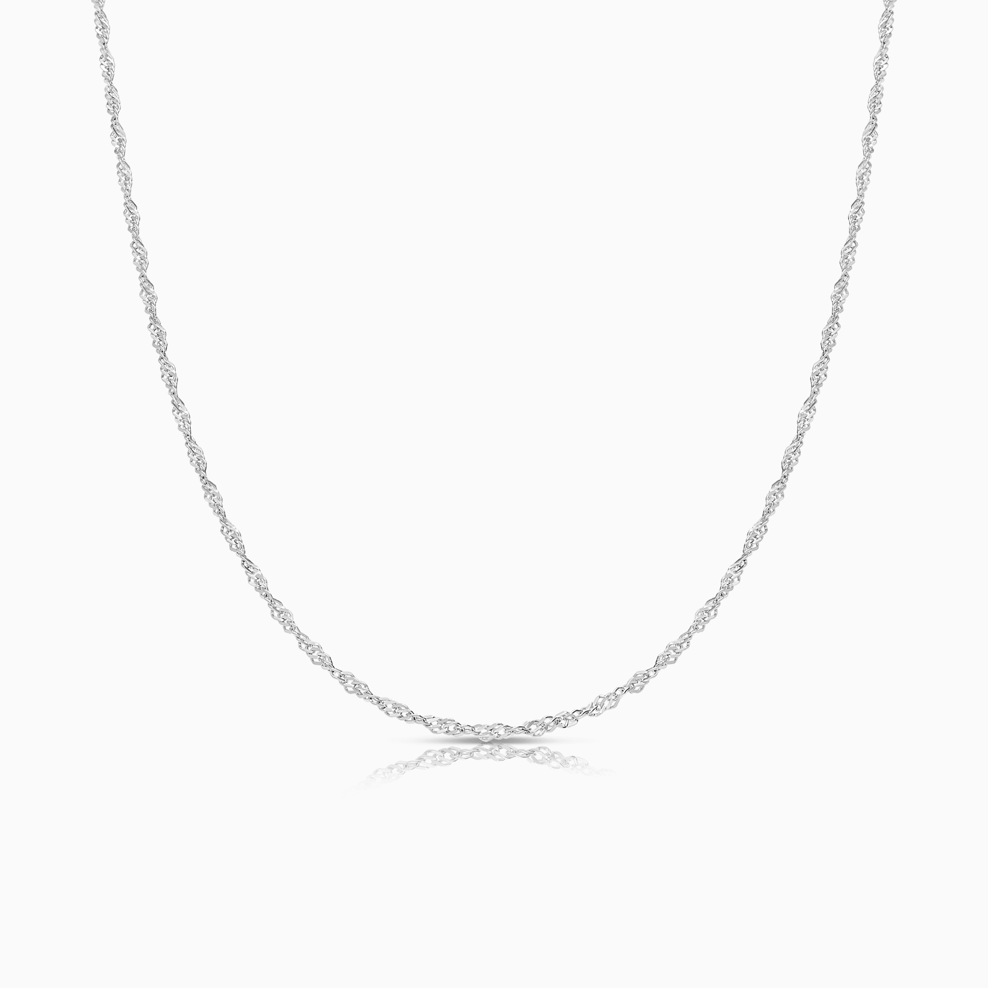 Singapore chain 42cm 18K white gold