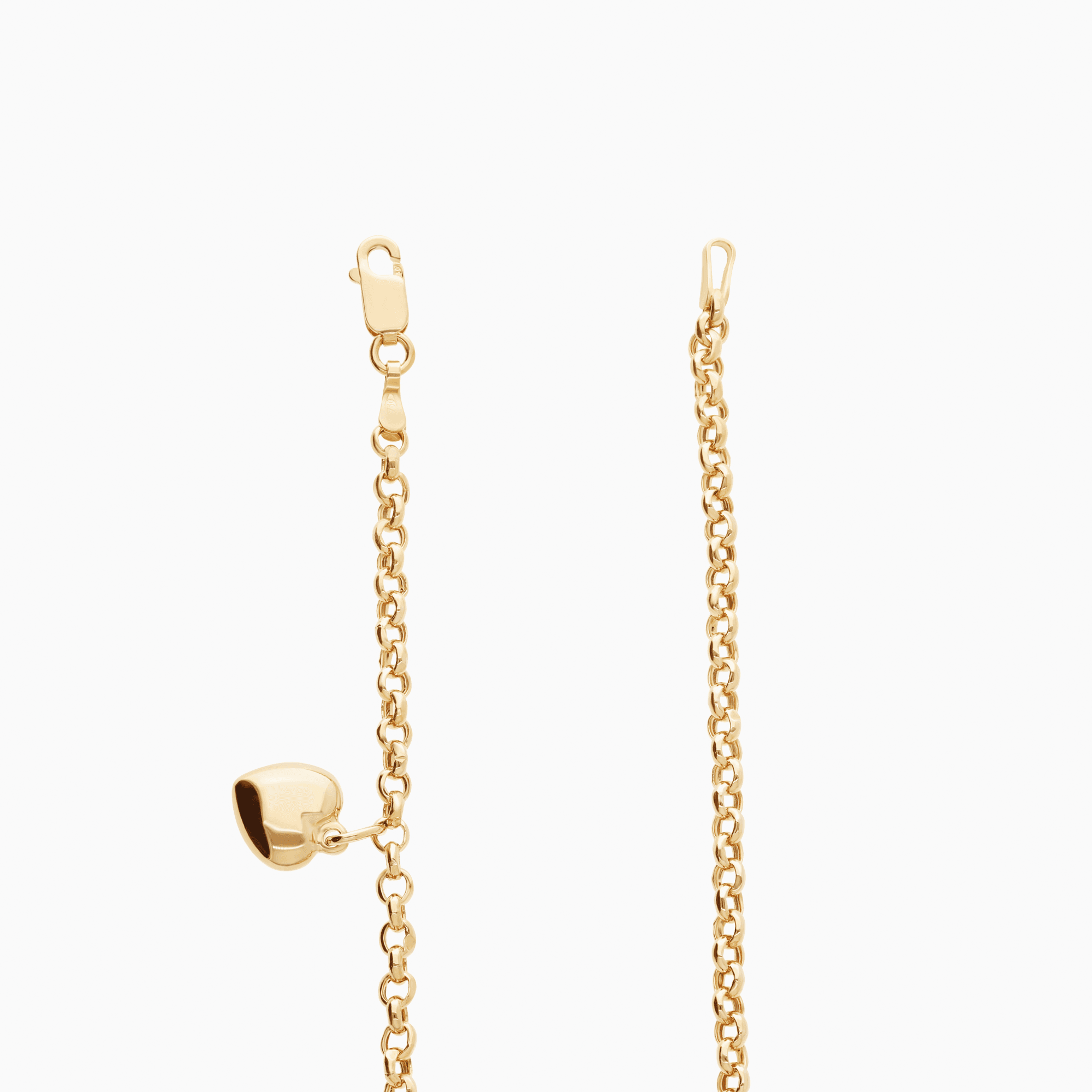 Bead link bracelet with heart 2.58g 18K gold