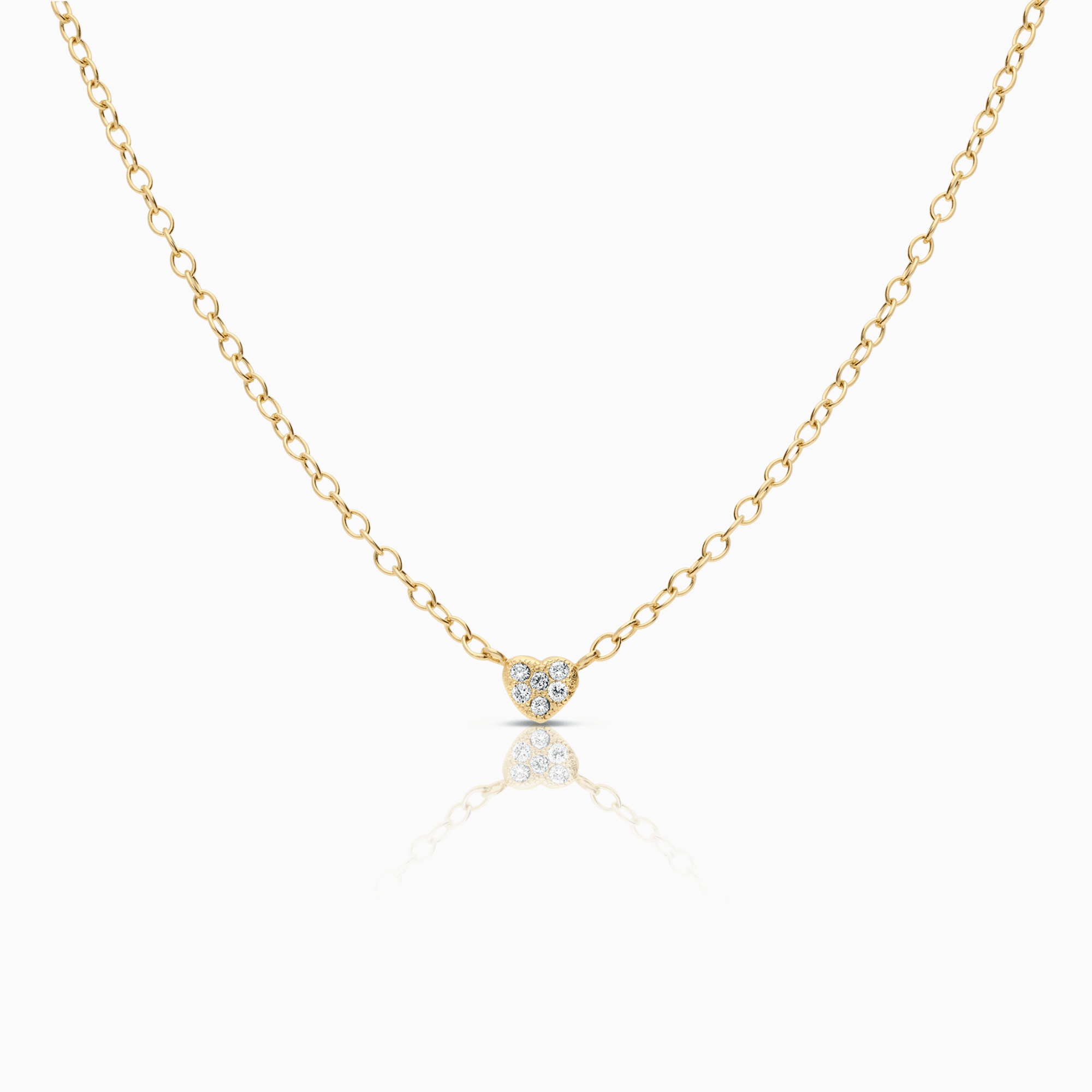 Sandberg cable chain with diamond heart pendant 0.12ct 18K gold