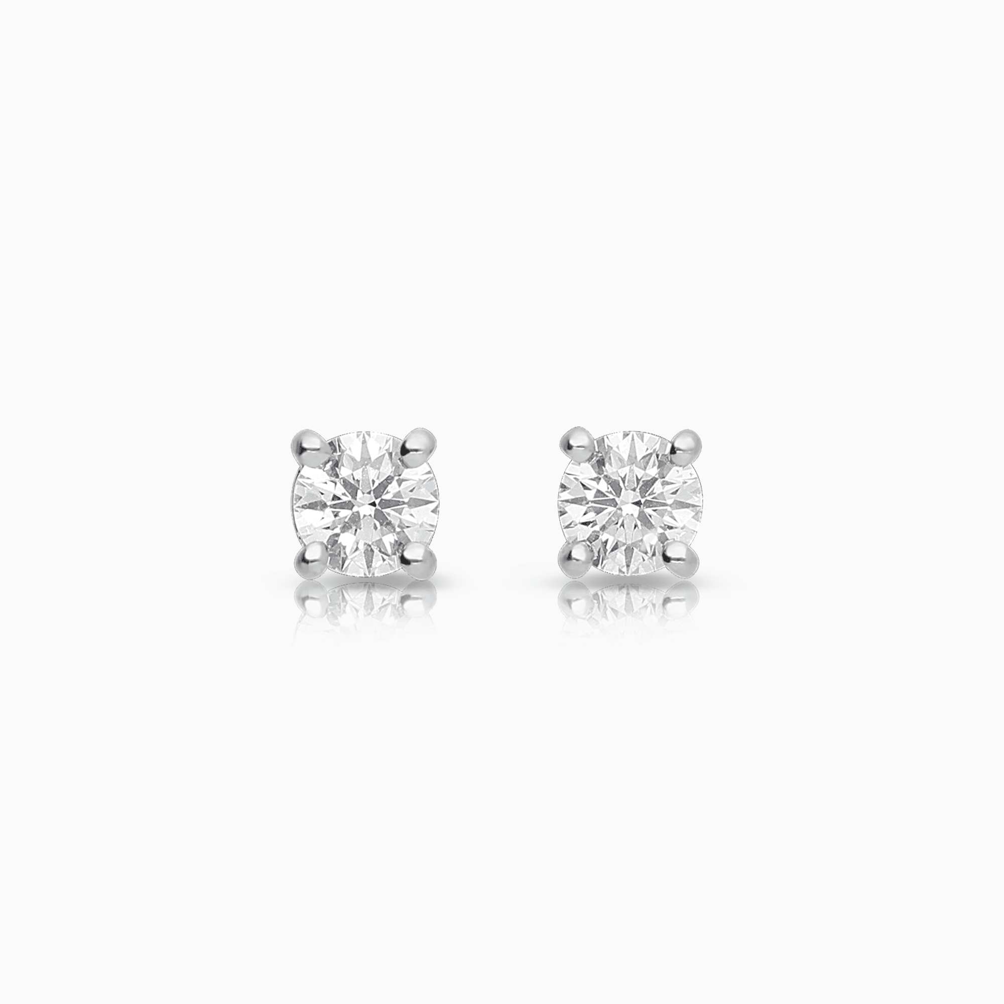Tiffany & Co solitaire earrings 0.49ct 18K white gold