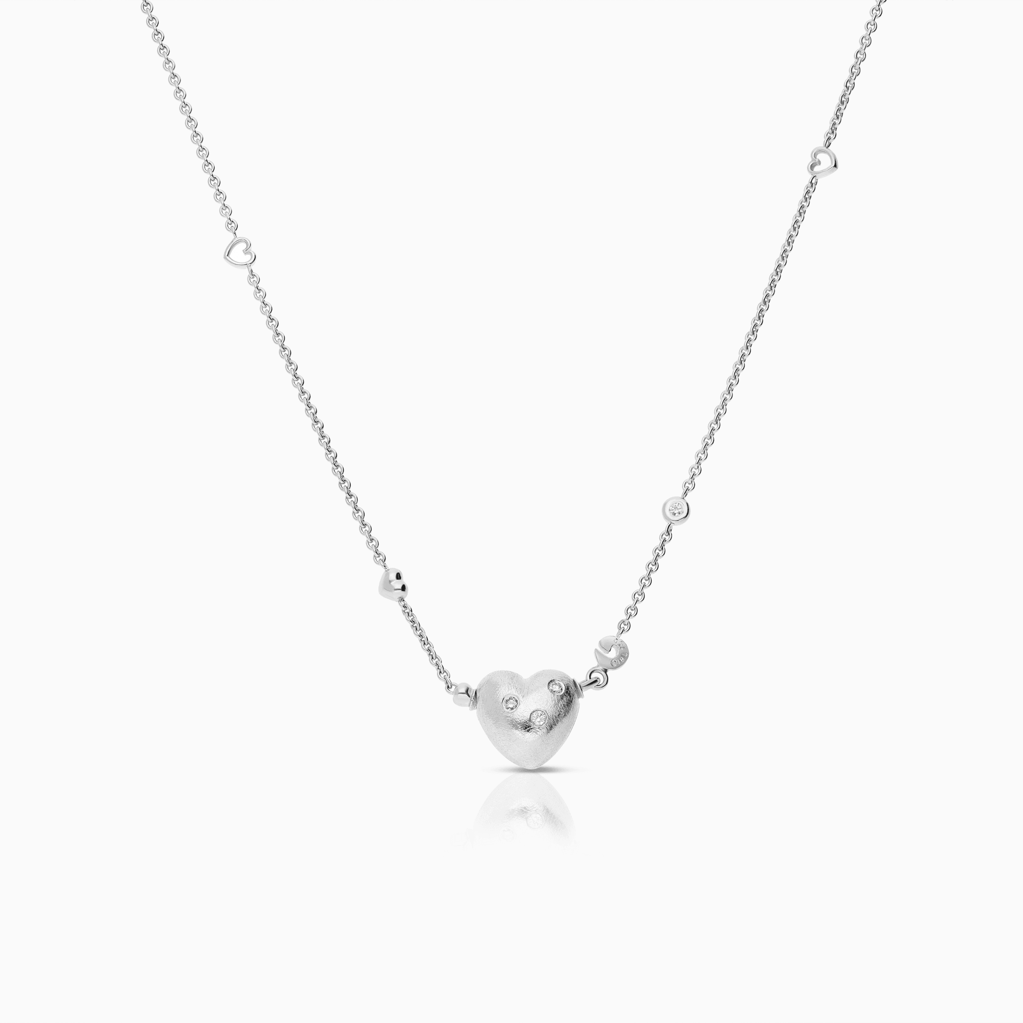 Ole Lynggaard Diamond Heart Pendant 0.12ct 18K white gold