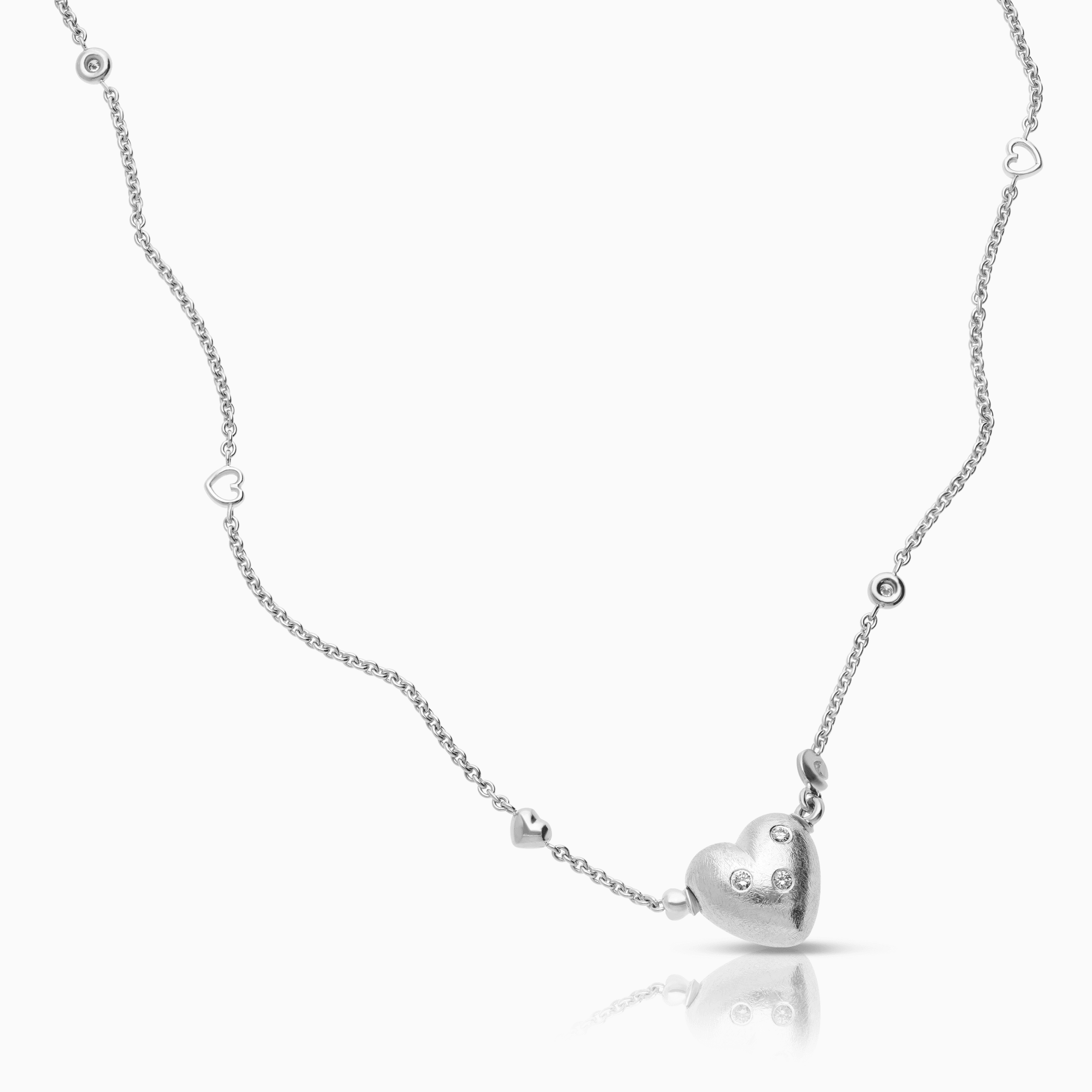 Ole Lynggaard Diamond Heart Pendant 0.12ct 18K white gold