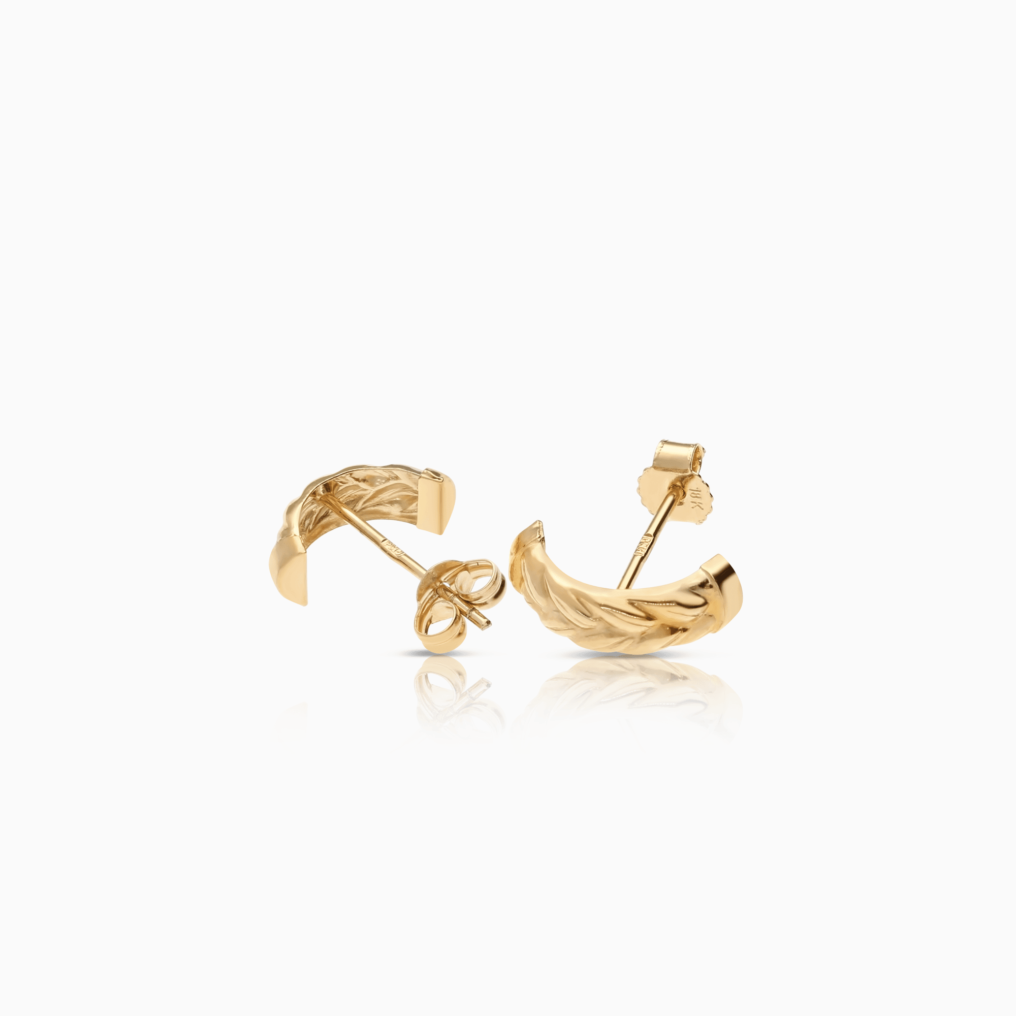 Gold earrings 0.95g 18K yellow/white gold