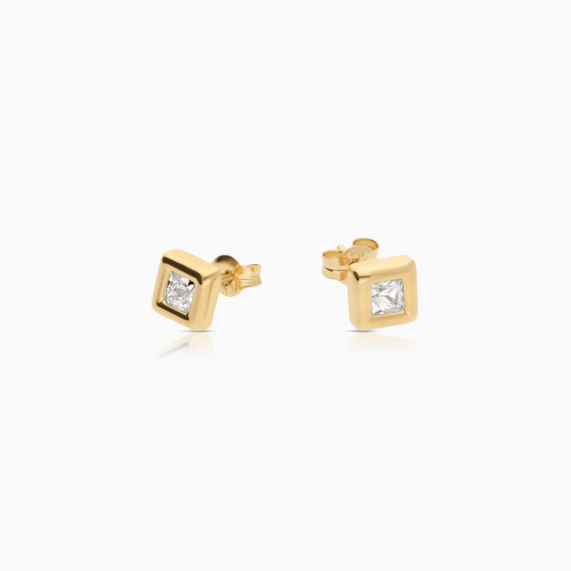 Gold earrings with white stones 0.70g 18K gold