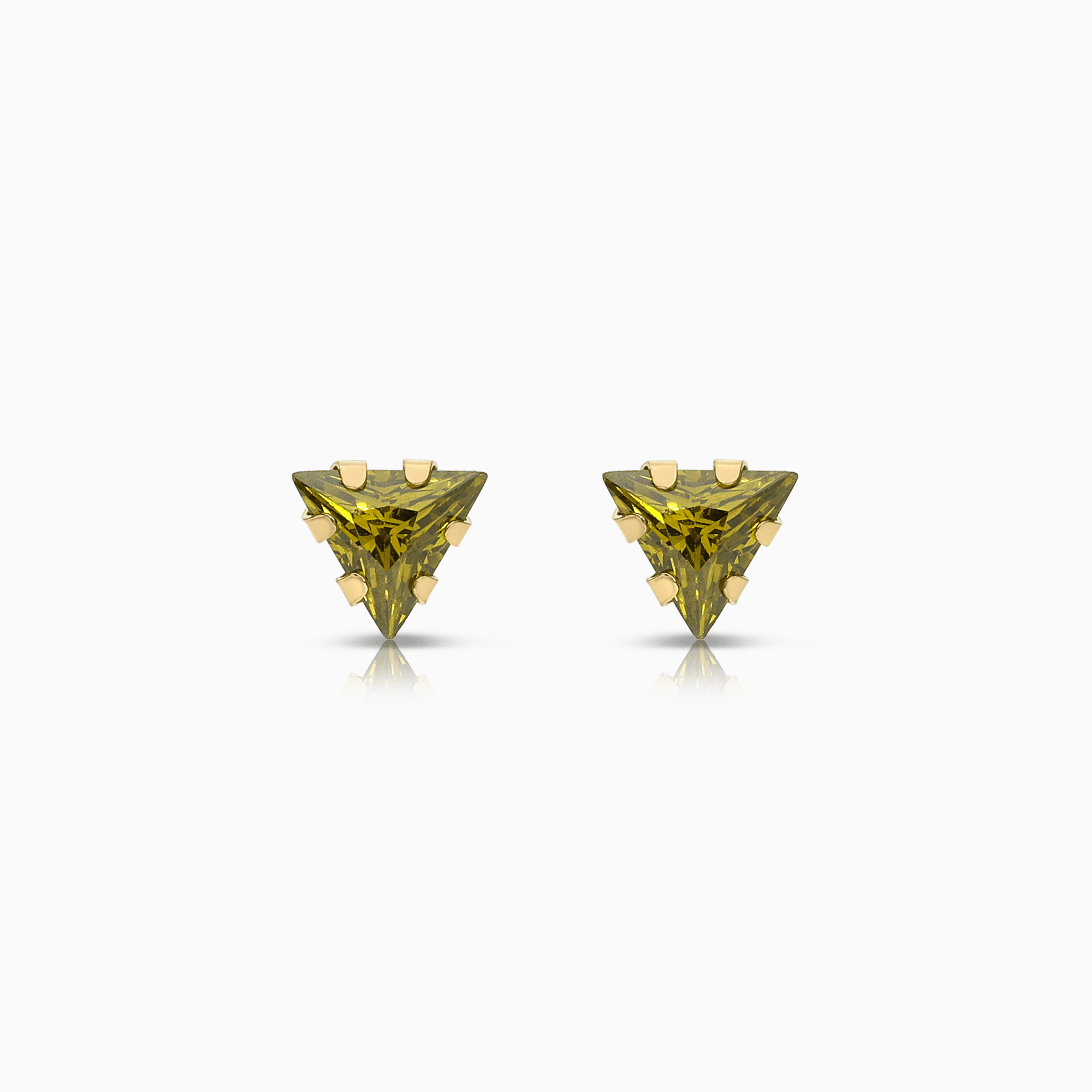 Gold earrings with green stones 0.65g 18K gold
