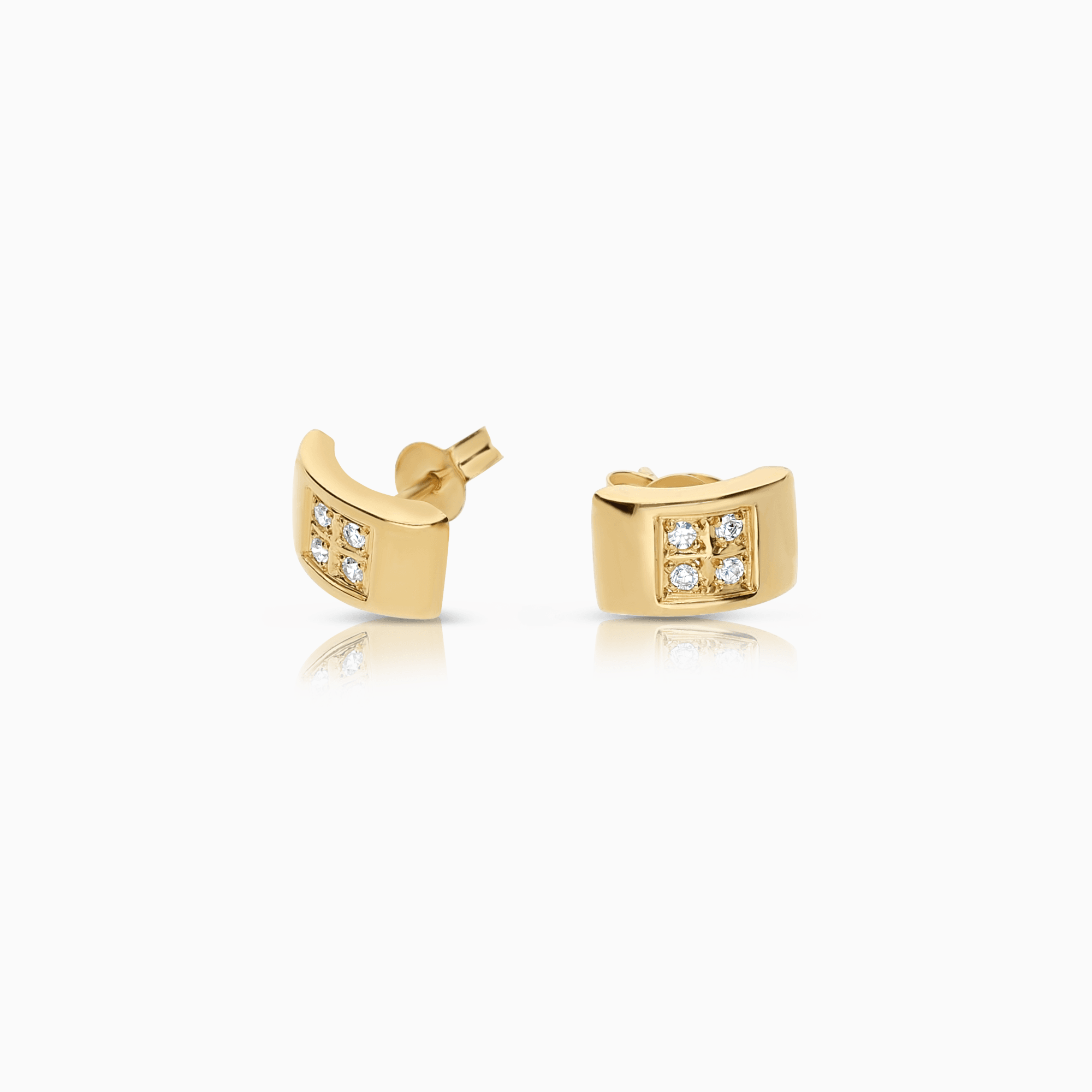 Gold earrings with white stones 1.25g 18K gold
