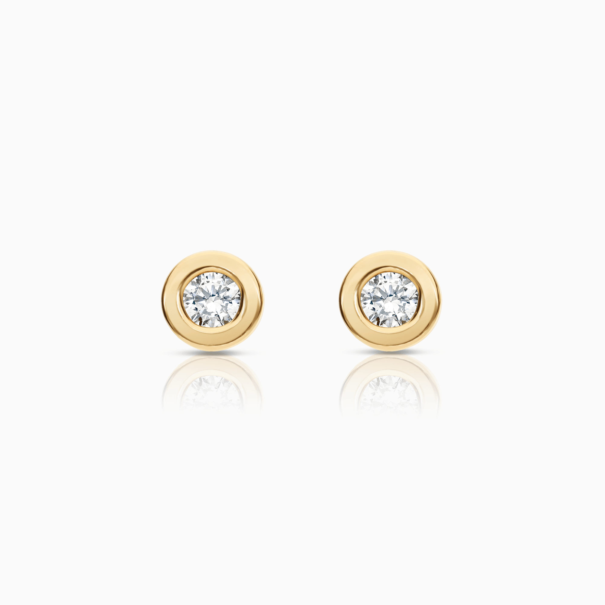 Gold Earrings with White Stones 0.82g 18K Gold