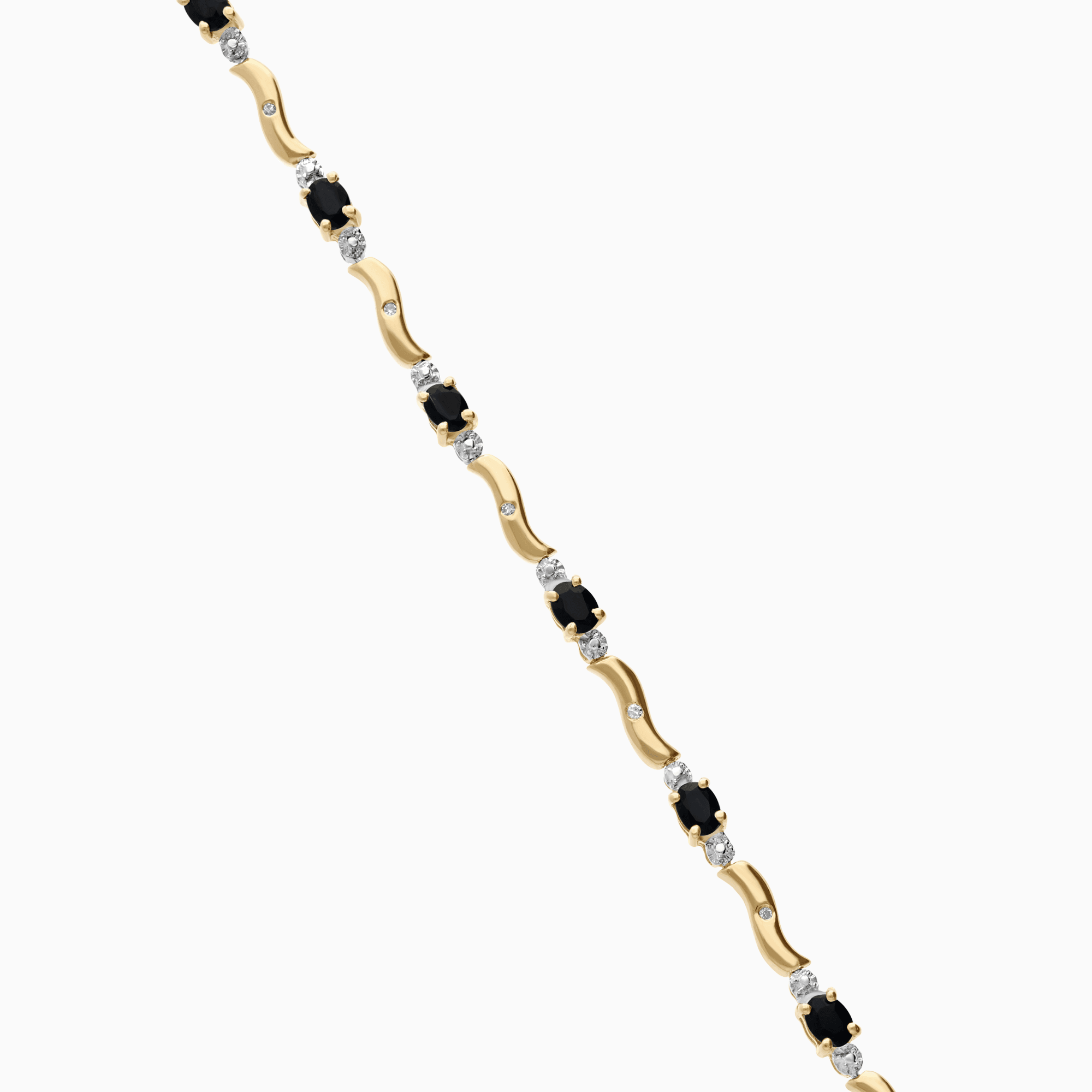 Gold bracelet with sapphires/diamonds 6.6g 18K gold