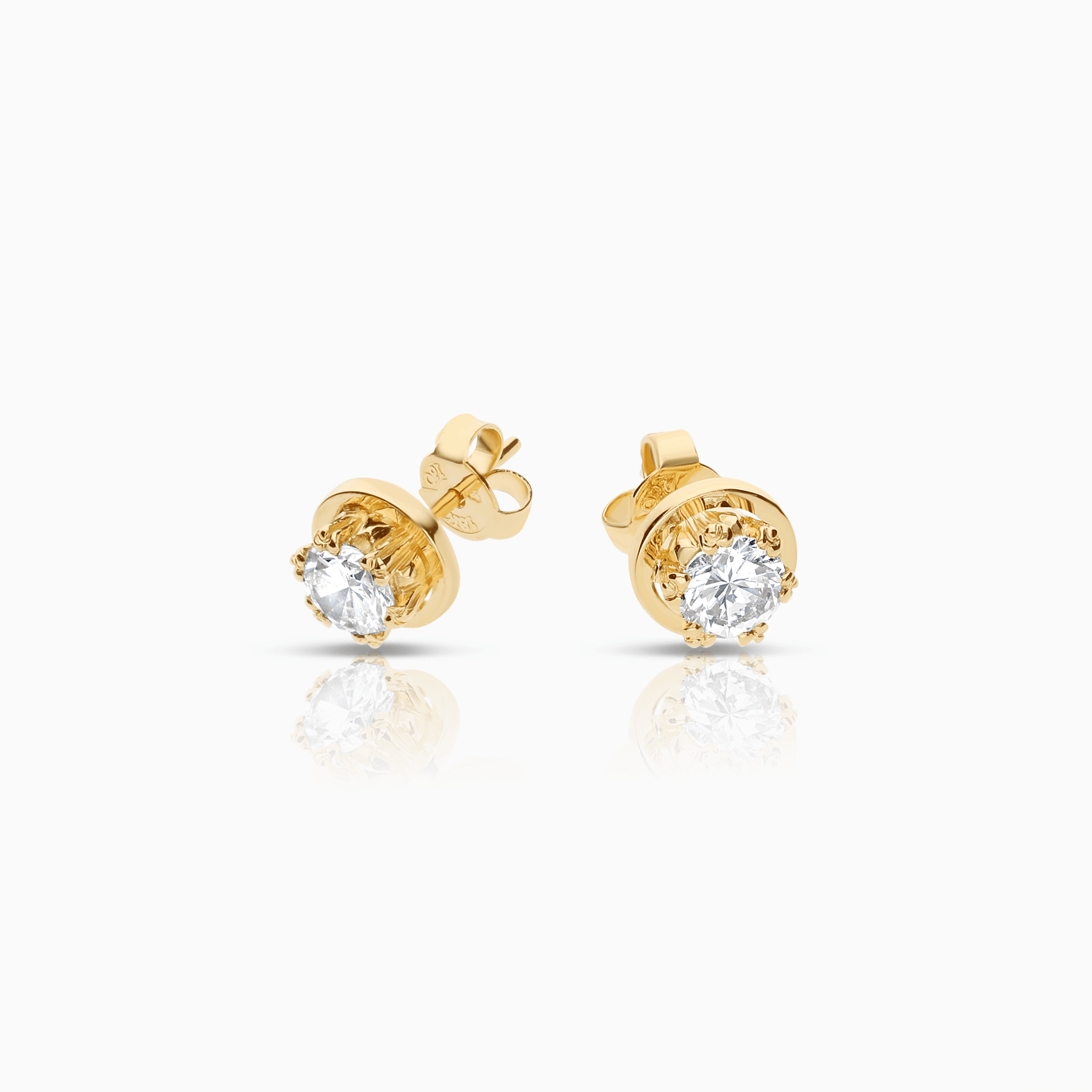 Diamantörhängen solitär 1,06ct 18K guld