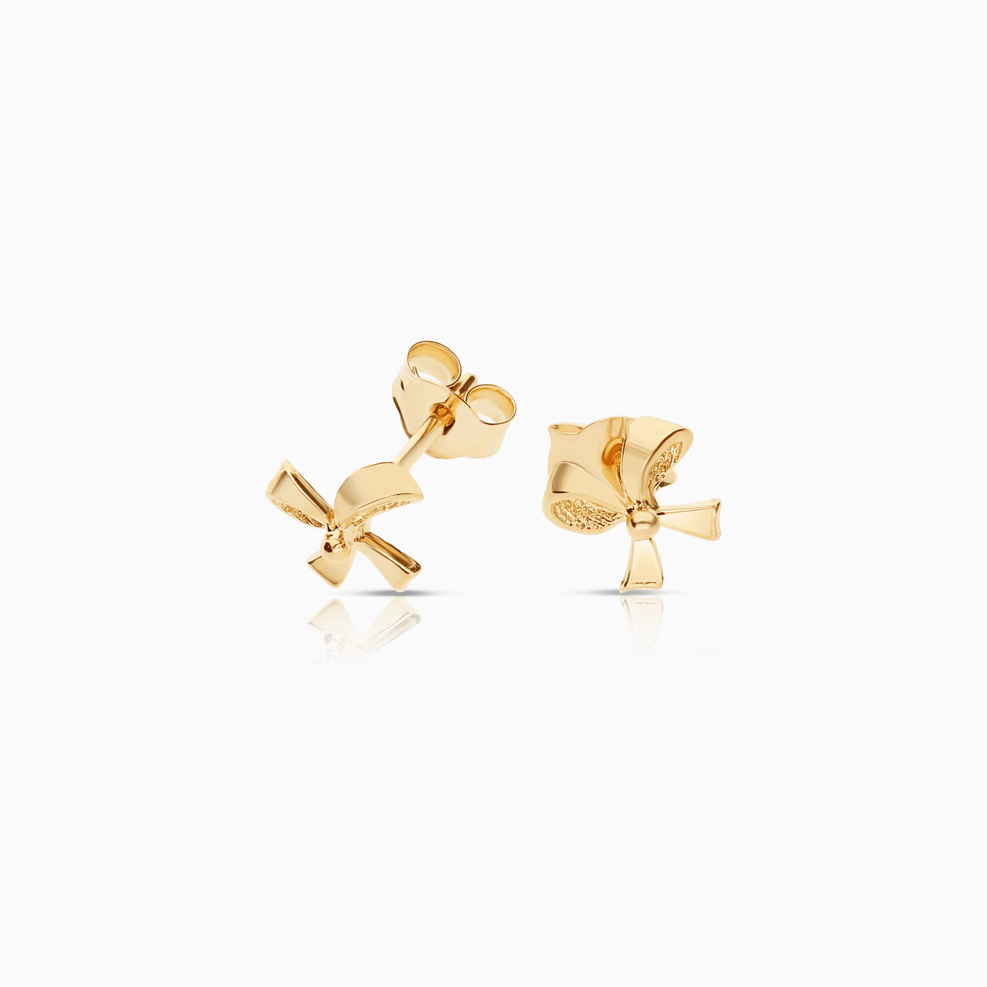 Gold Bow Earrings 0.93g 18K Gold