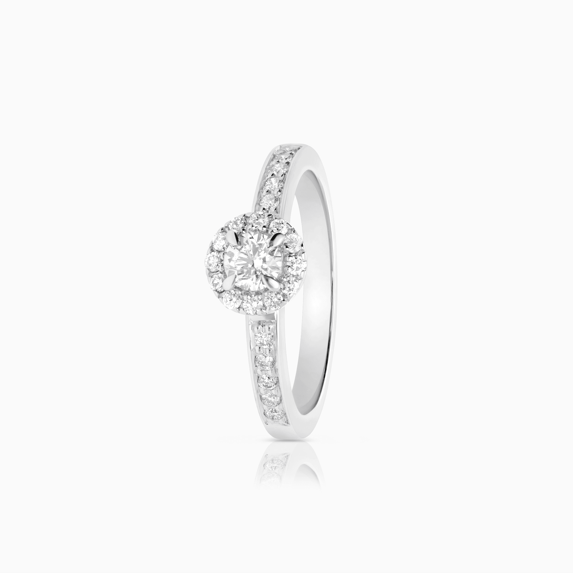 Haloring 0,45ct 18K