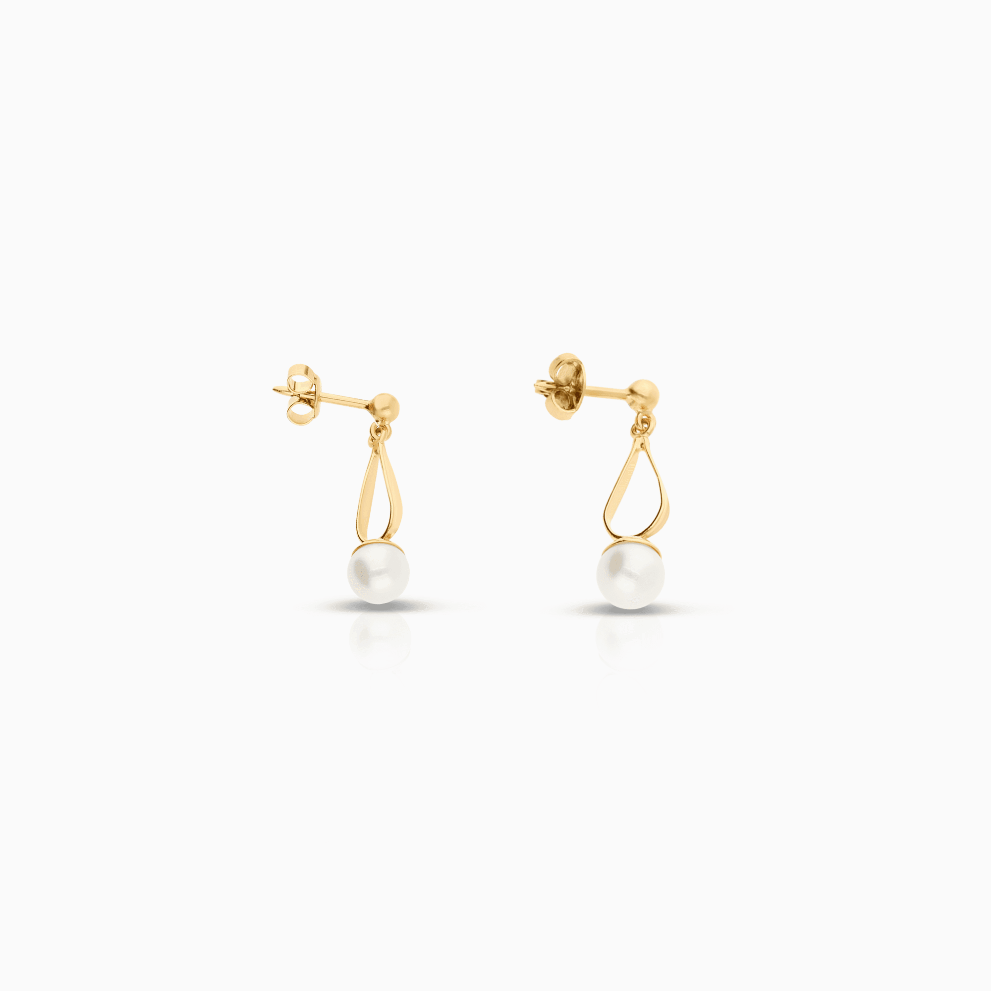 Gold pearl earrings 2.15g 18K gold