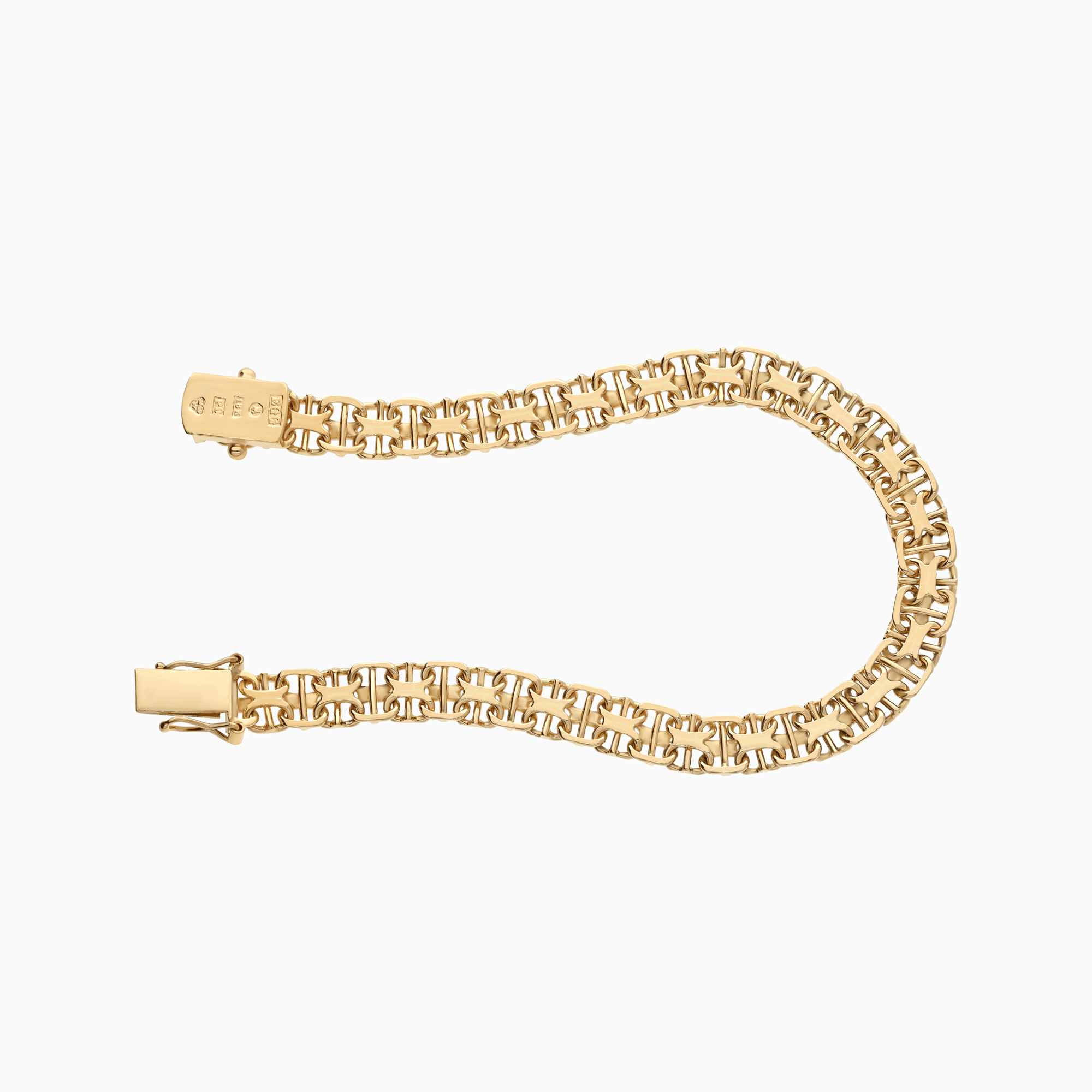 Bracelet X-link with bar 15.75g 18K gold