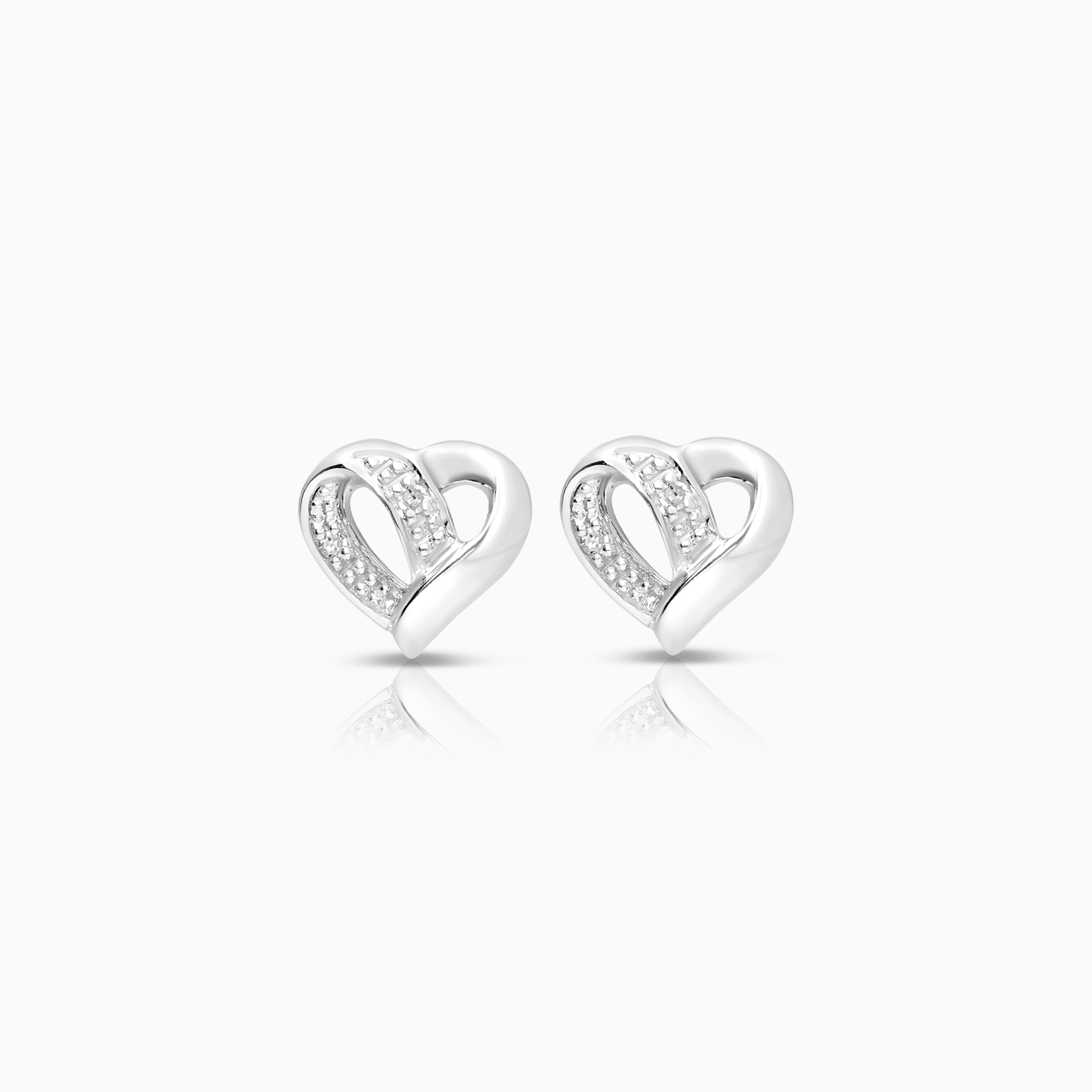 Diamond earrings 0.02ct 18K white gold