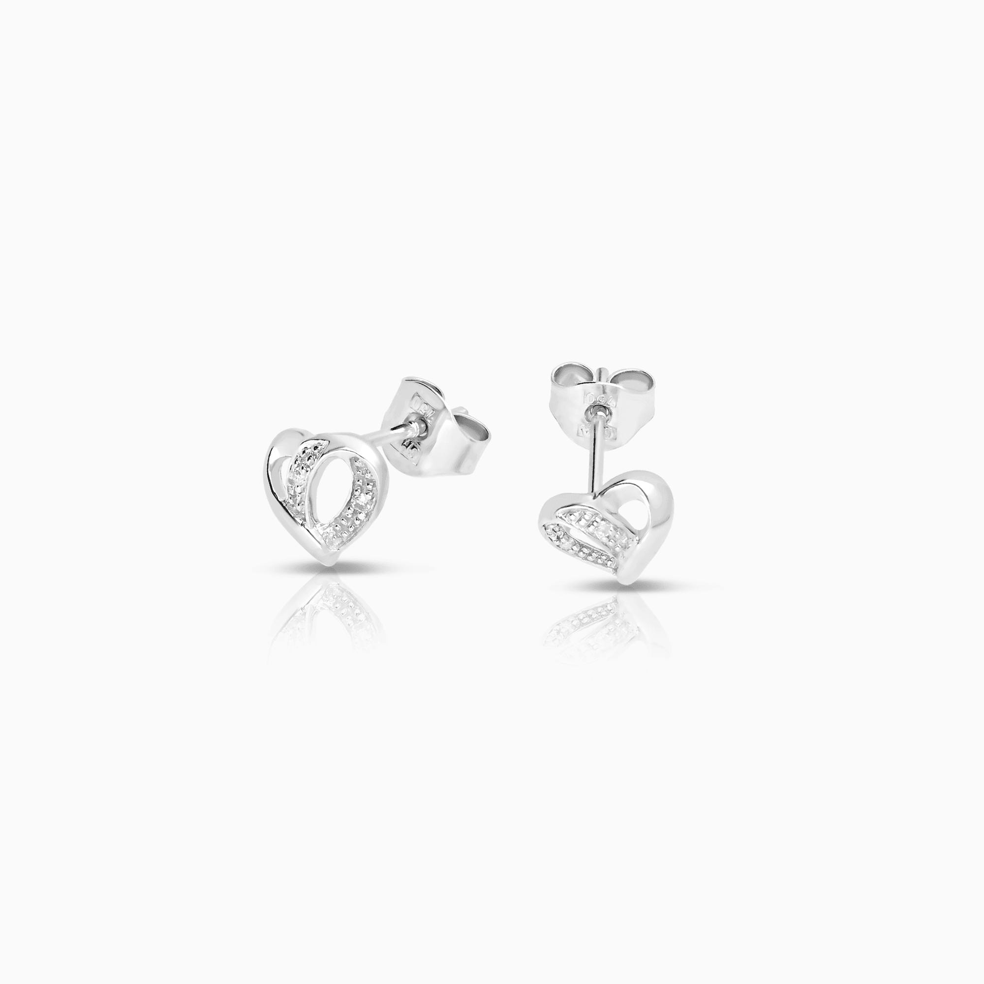 Diamond earrings 0.02ct 18K white gold