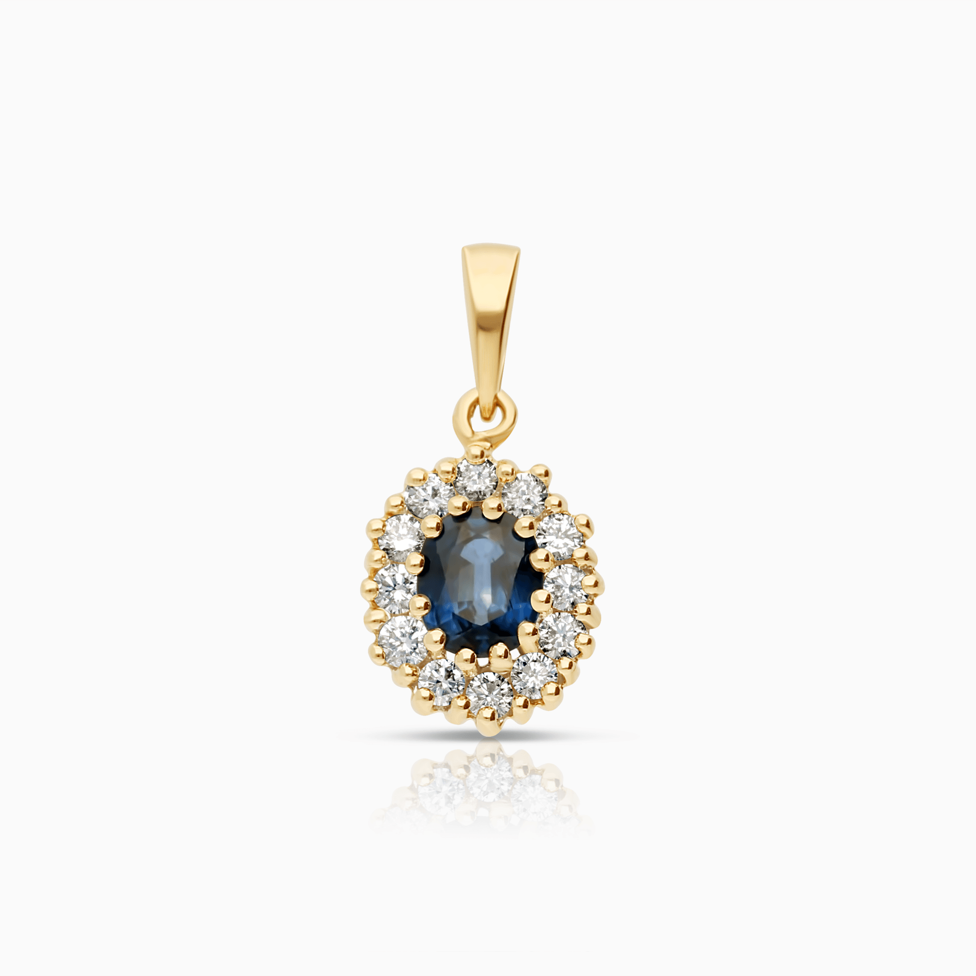 Halo Pendant 0.96ct 18K Gold