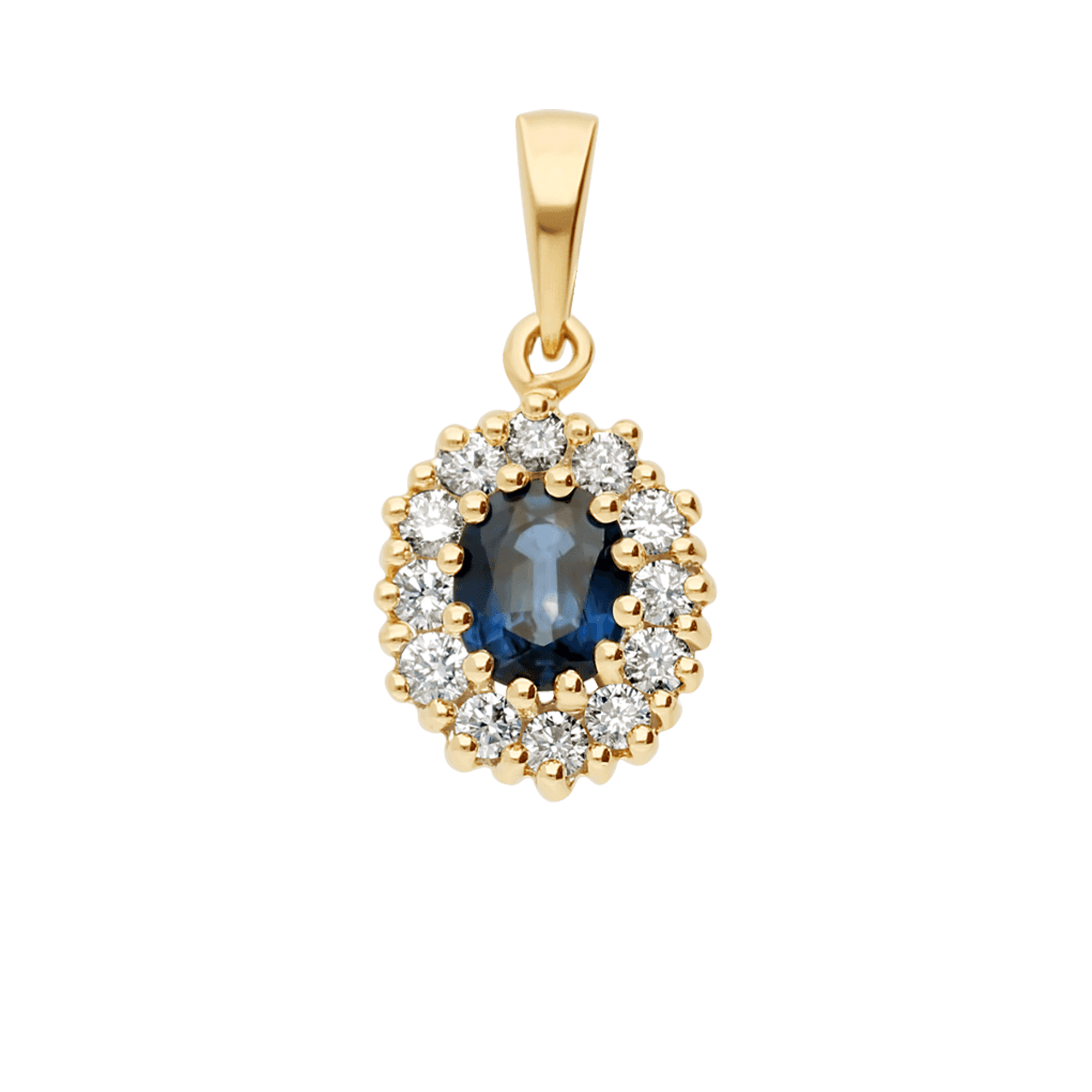 Halo Pendant 0.96ct 18K Gold