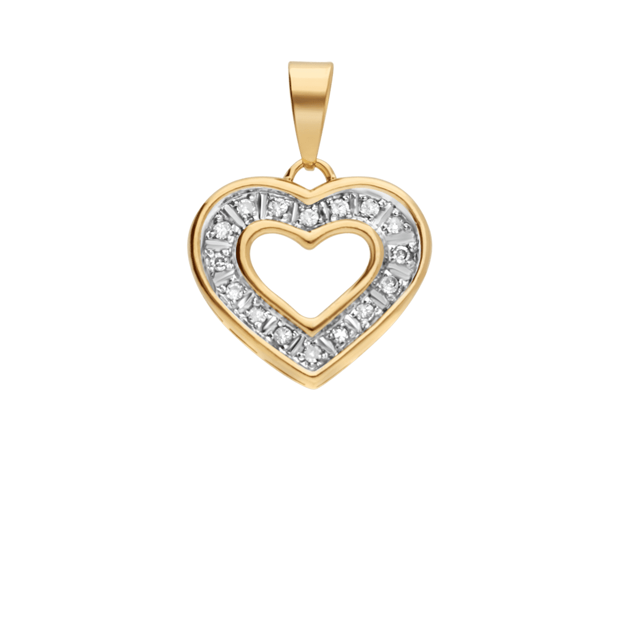 Hängsmycke hjärta med diamanter 0,08ct 18K guld