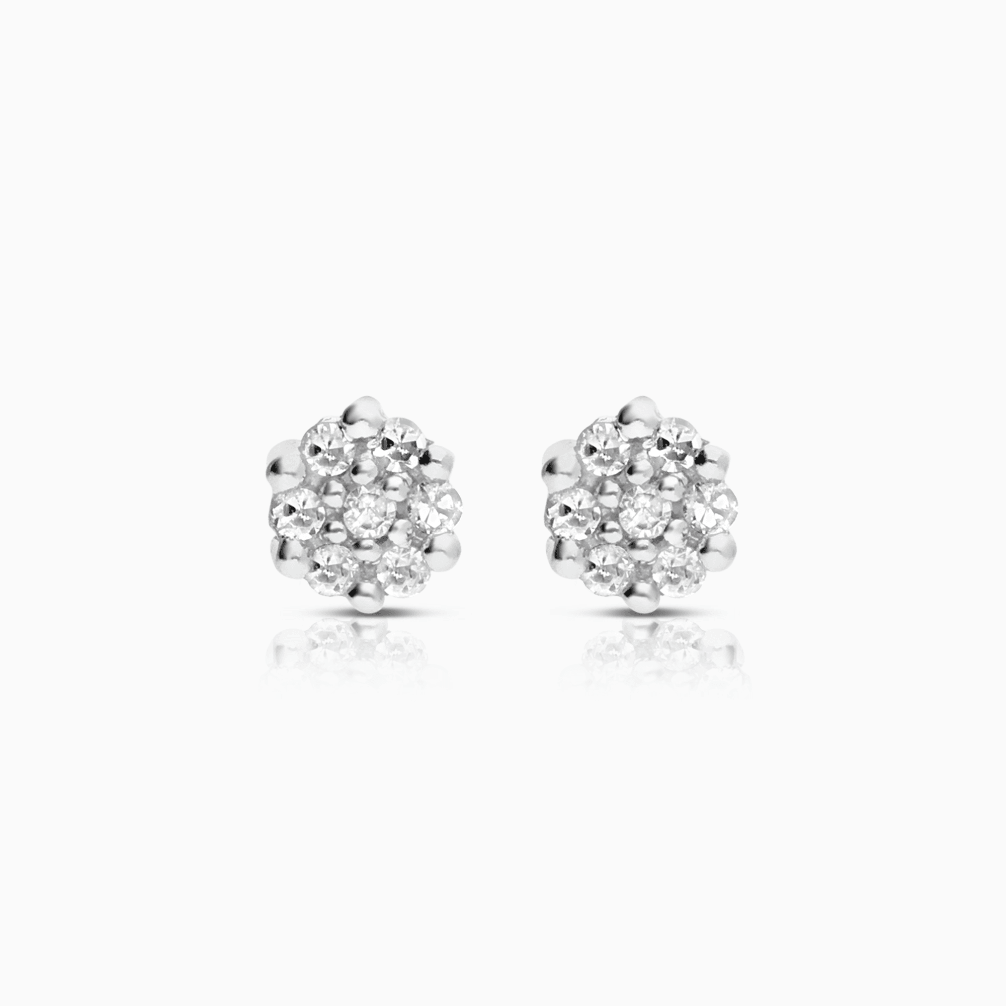 Diamond earrings 0.07ct 18K white gold