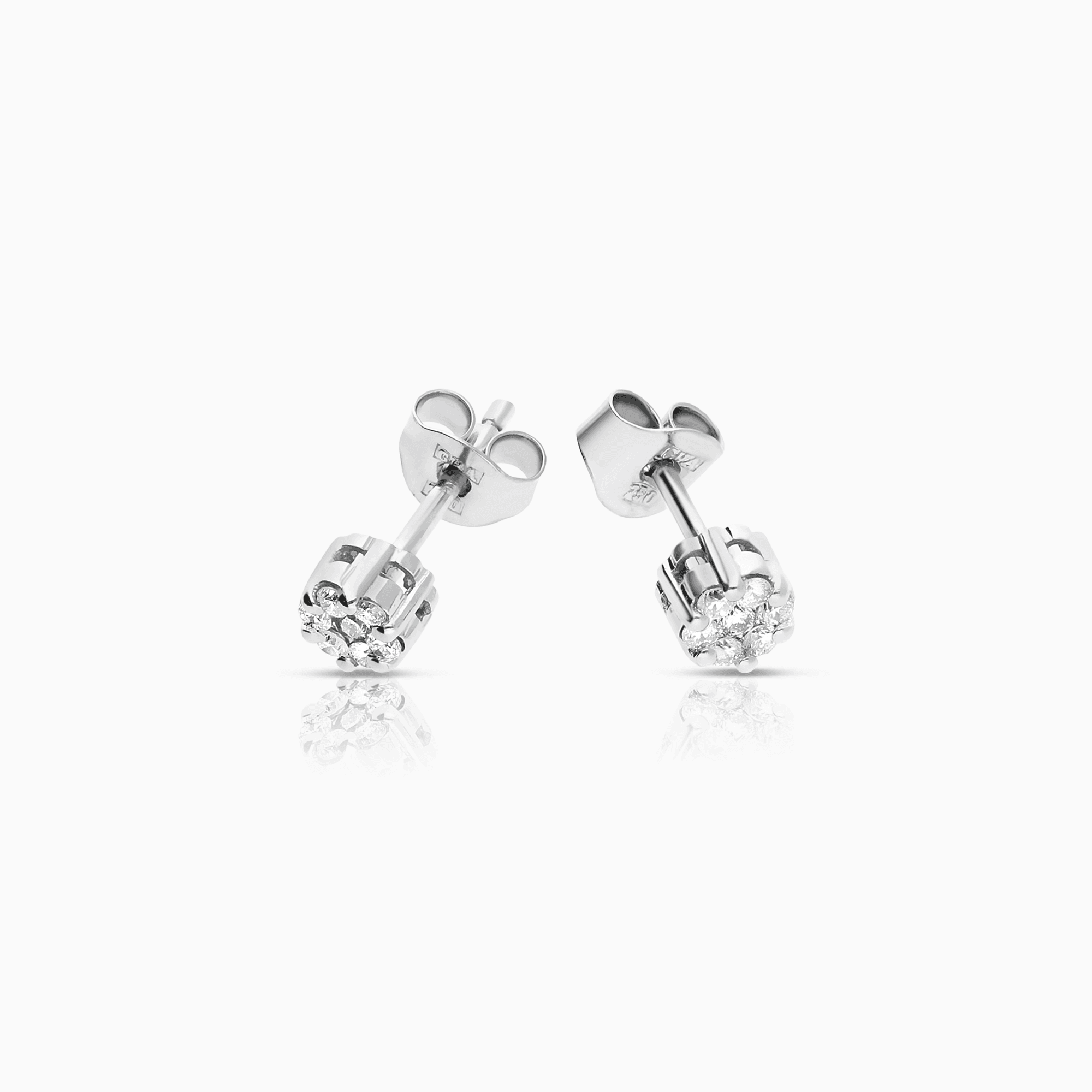 Diamond earrings 0.15ct 18K white gold