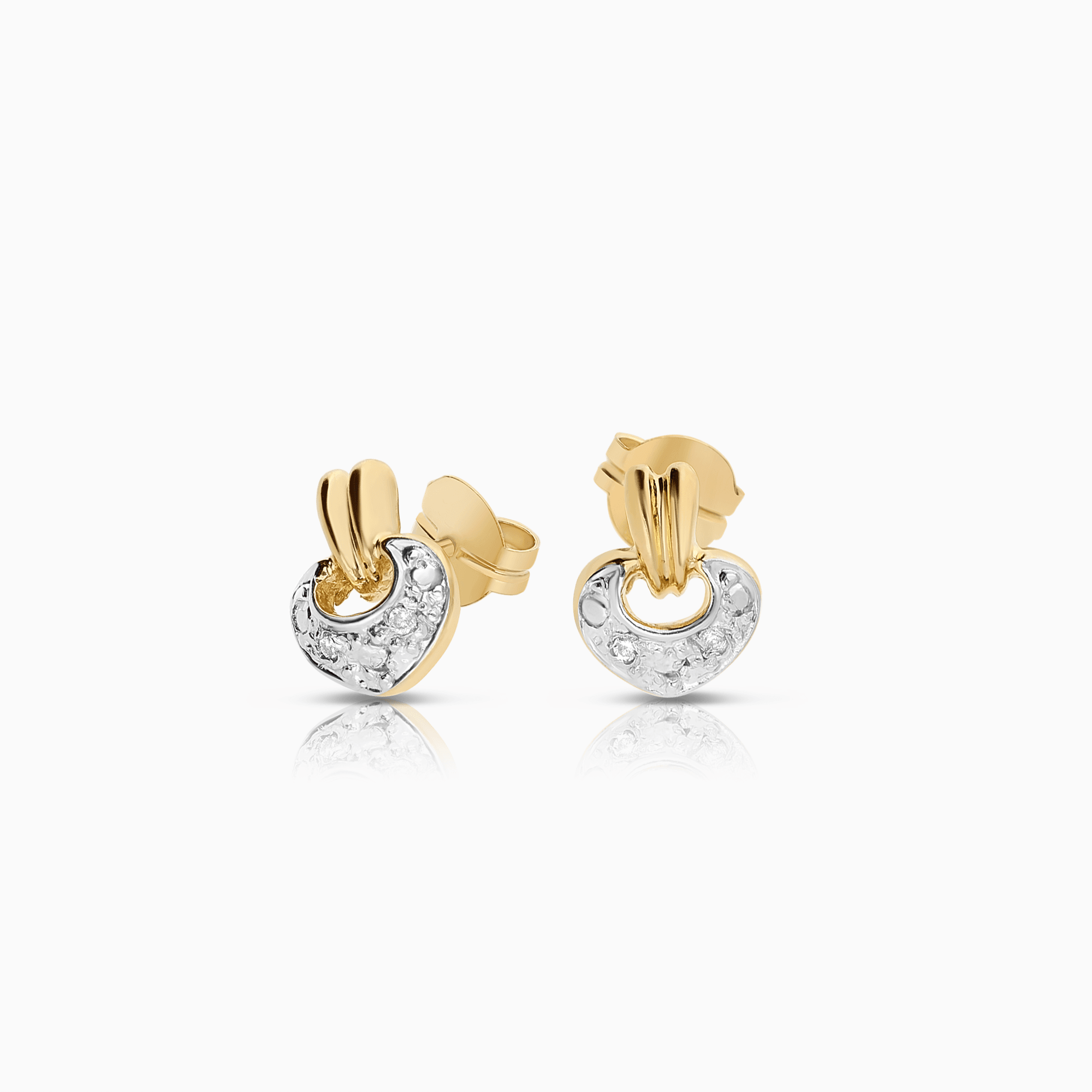 Diamond heart earrings 0.02ct 18K gold