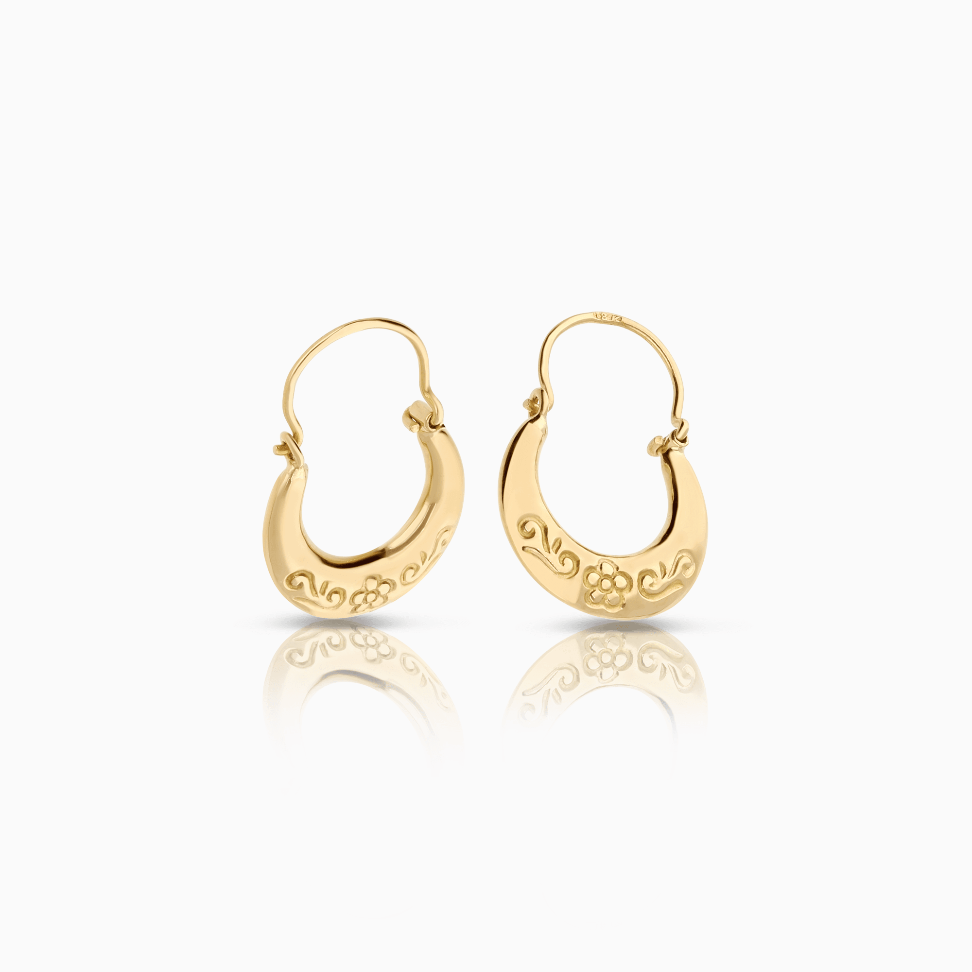 Gold hoop earrings 1.20g 18K gold