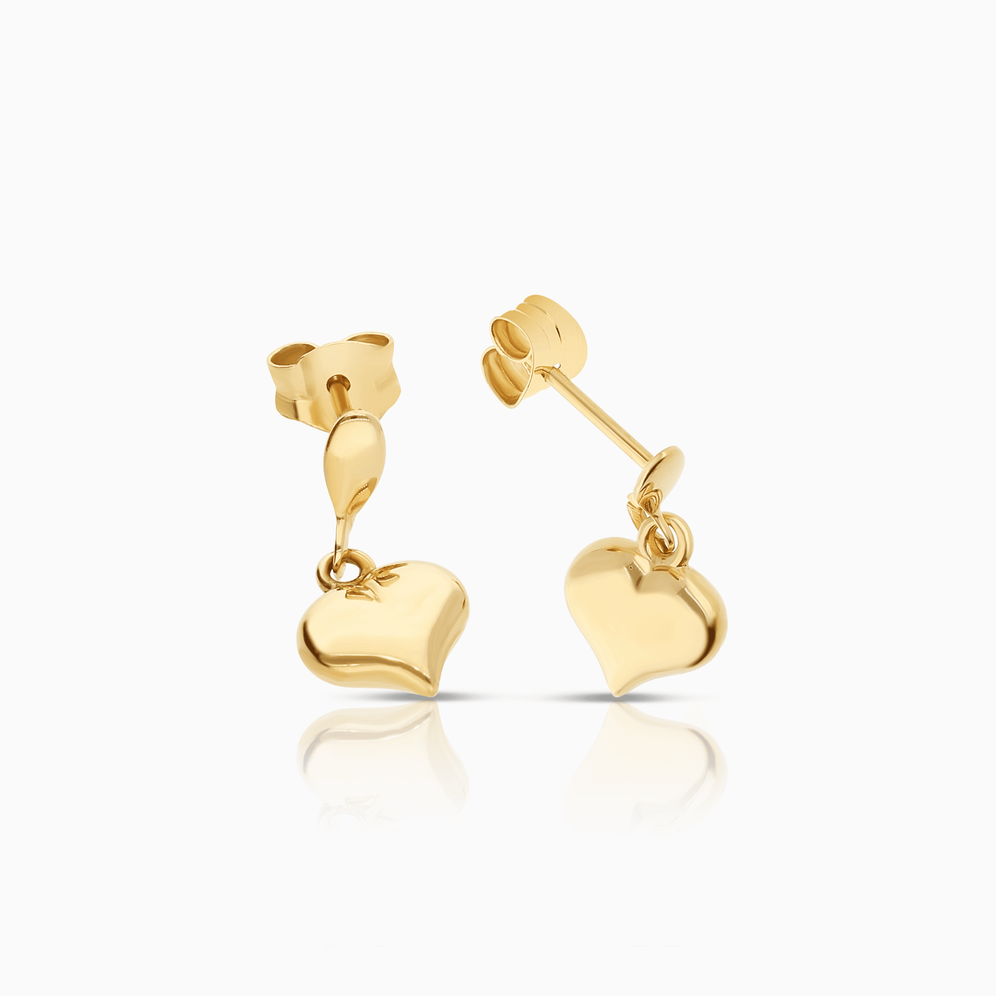 Gold heart earrings 1.10g 18K gold