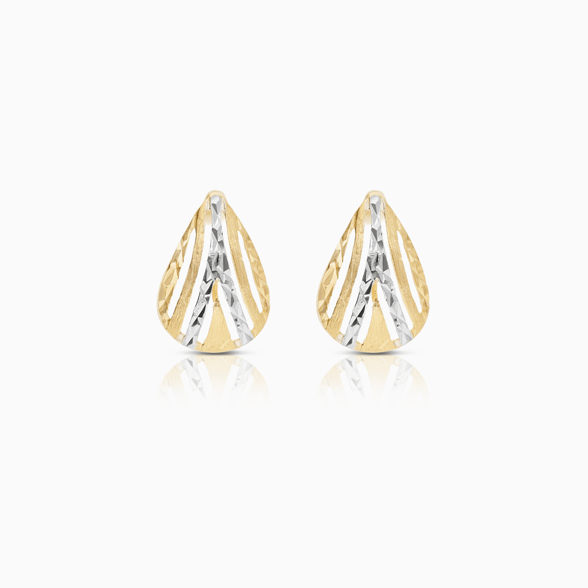 Gold earrings 2.0g 18K white gold/gold