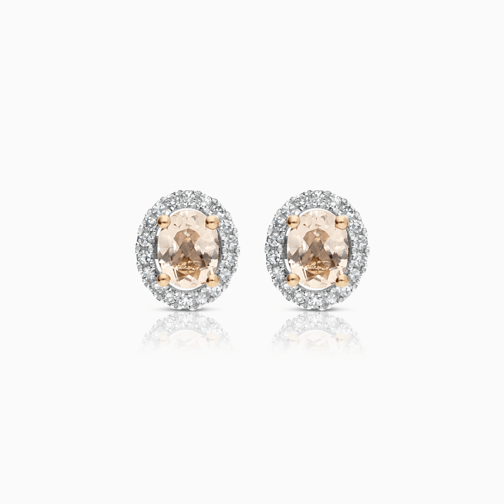Diamantörhängen halo 0,15ct 14K roséguld