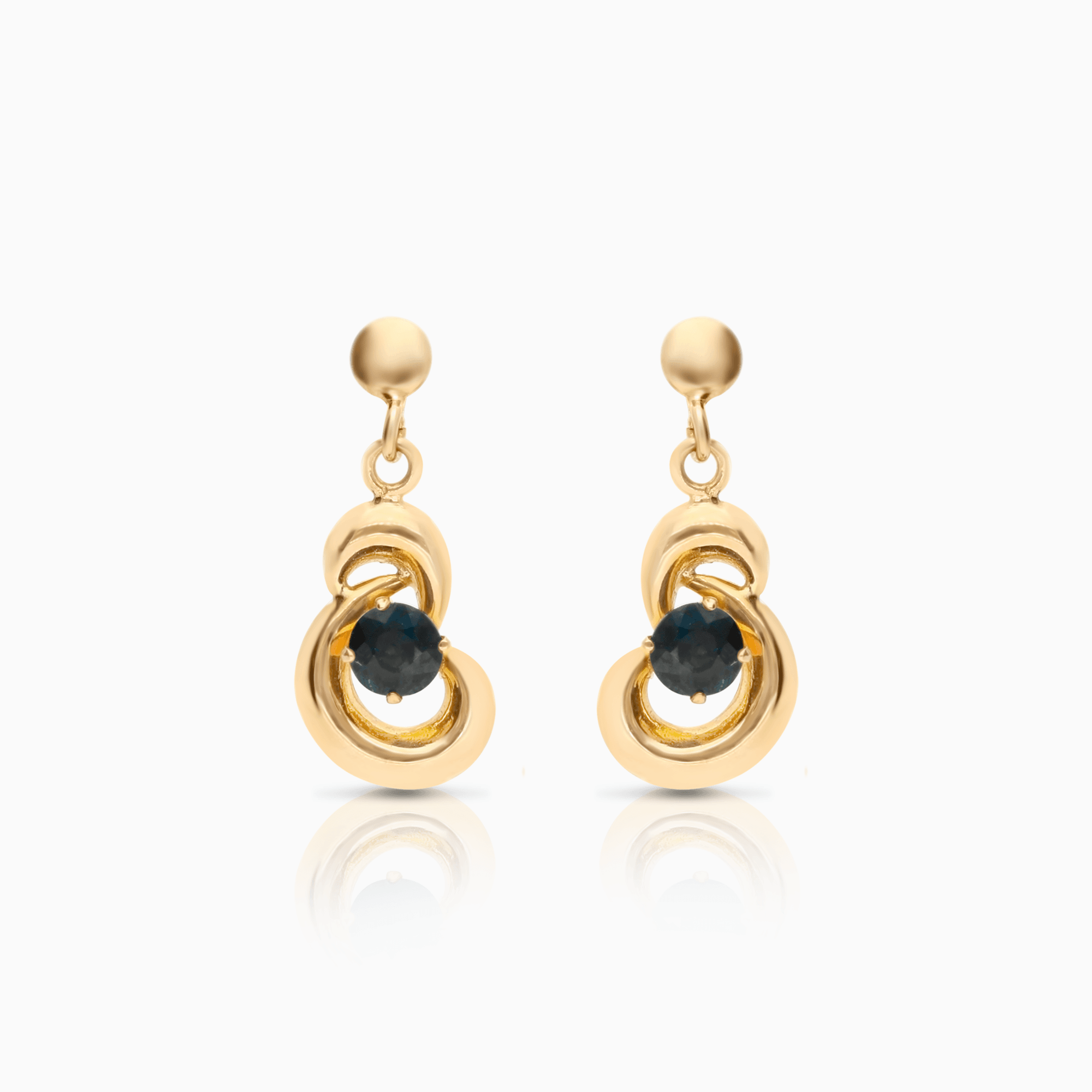 Gold earrings with sapphires 0.80g 18K gold