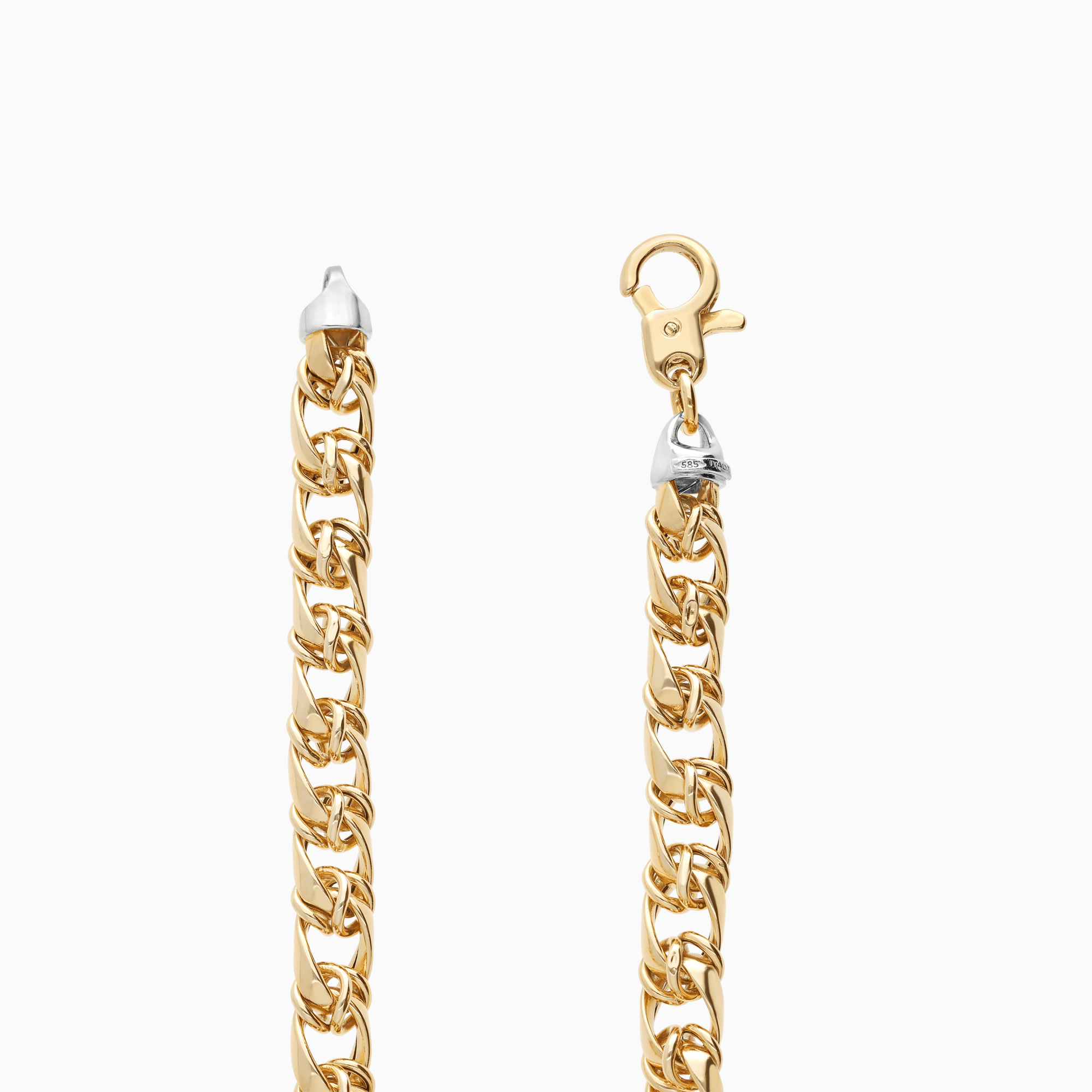 Fantasy link bracelet 9.48g 14K yellow/white gold
