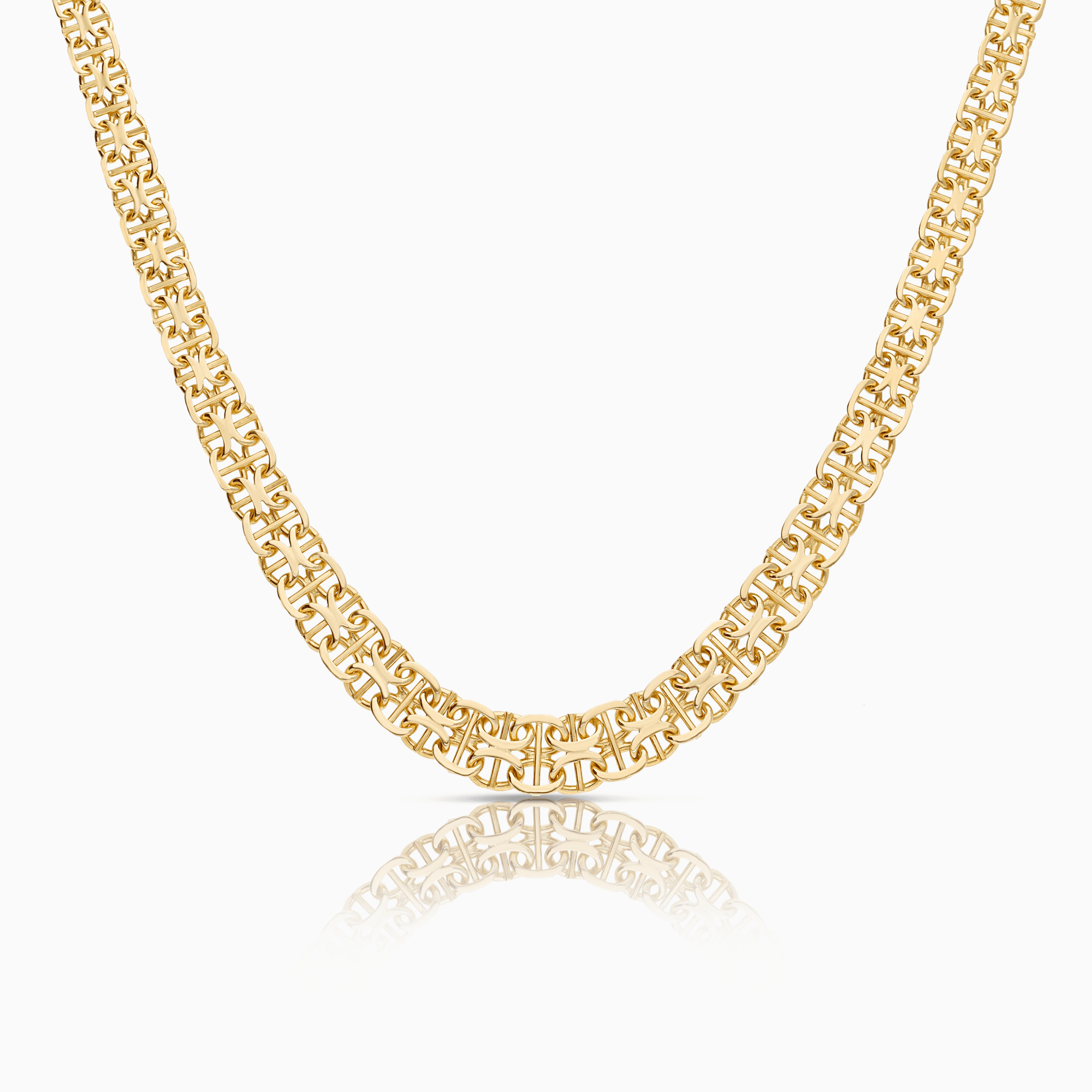 X-link necklace with bar 25.40g 18K gold