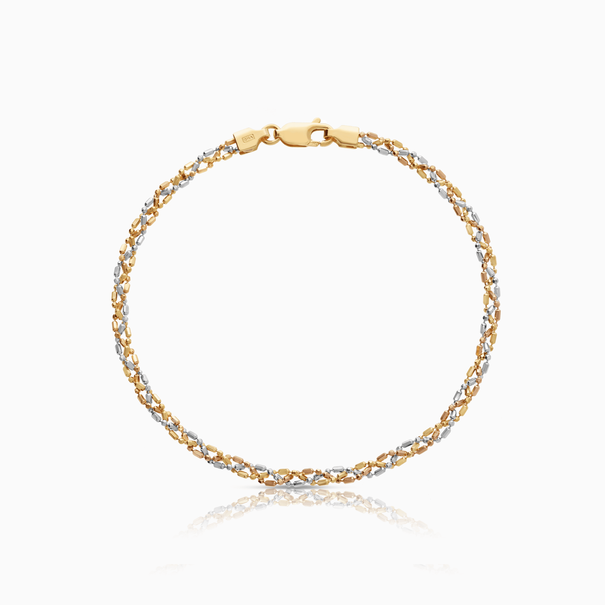 Fantasy bracelet 3.50g 18K yellow/rose/white gold